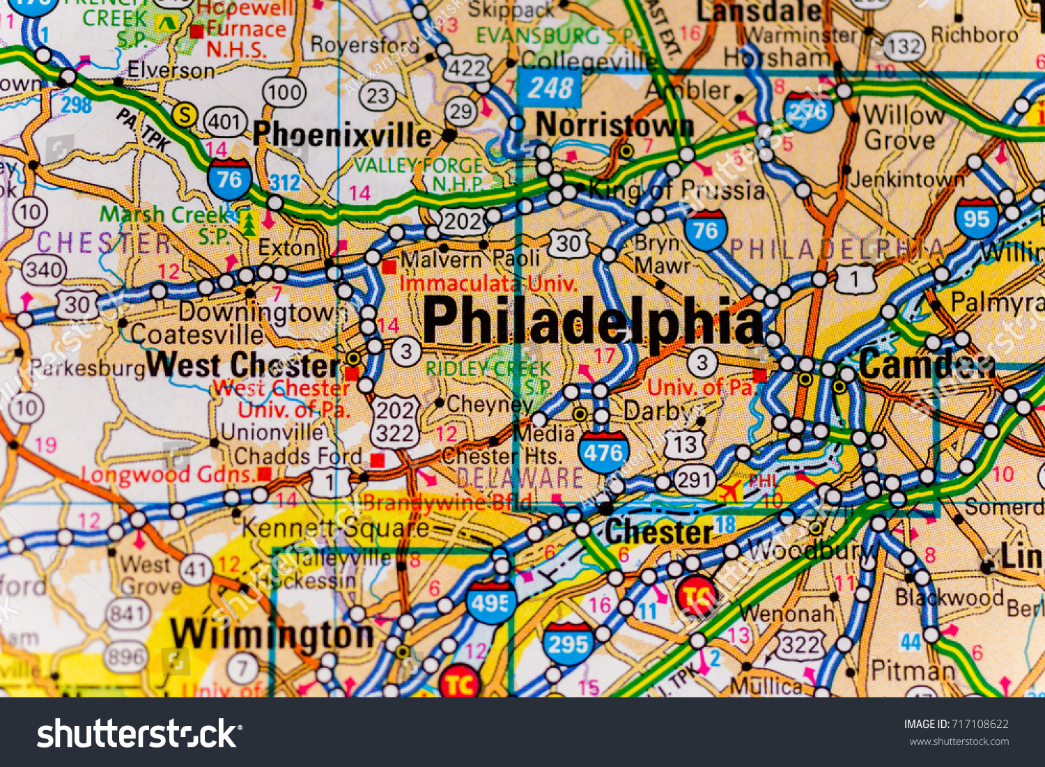 Philadelphia Map Stock Photo 717108622 | Shutterstock