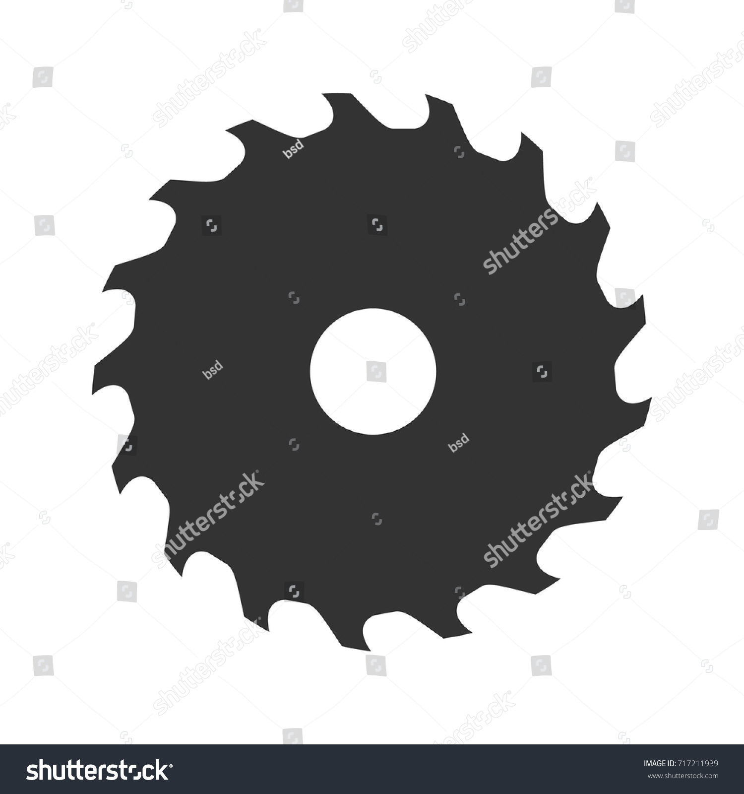 Circular Saw Blade Glyph Icon Silhouette Stock Vector (Royalty Free ...