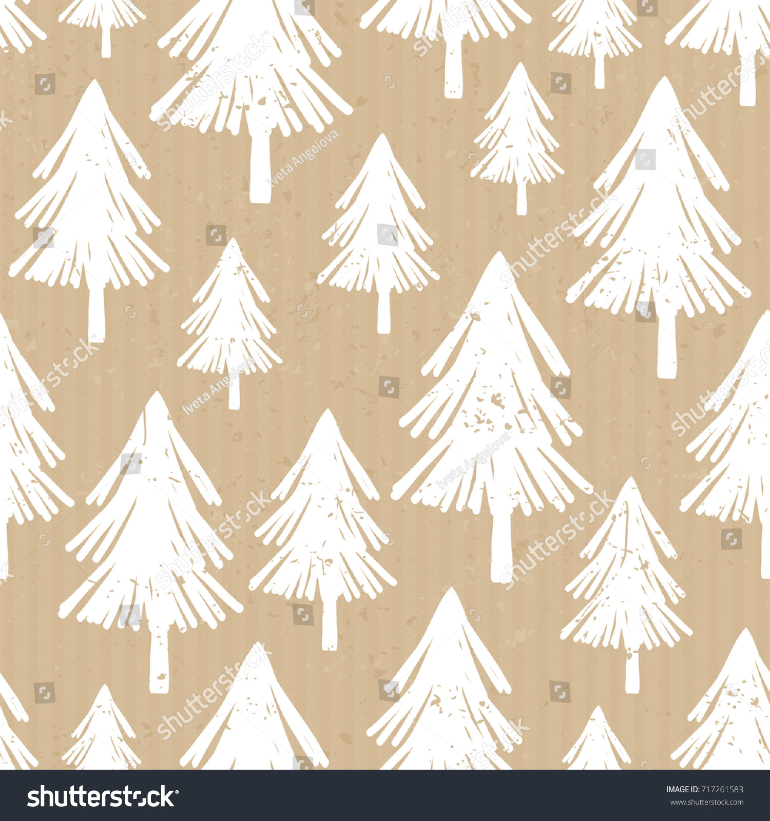 Seamless Repeat Pattern Hand Drawn Christmas Stock Vector (Royalty Free ...