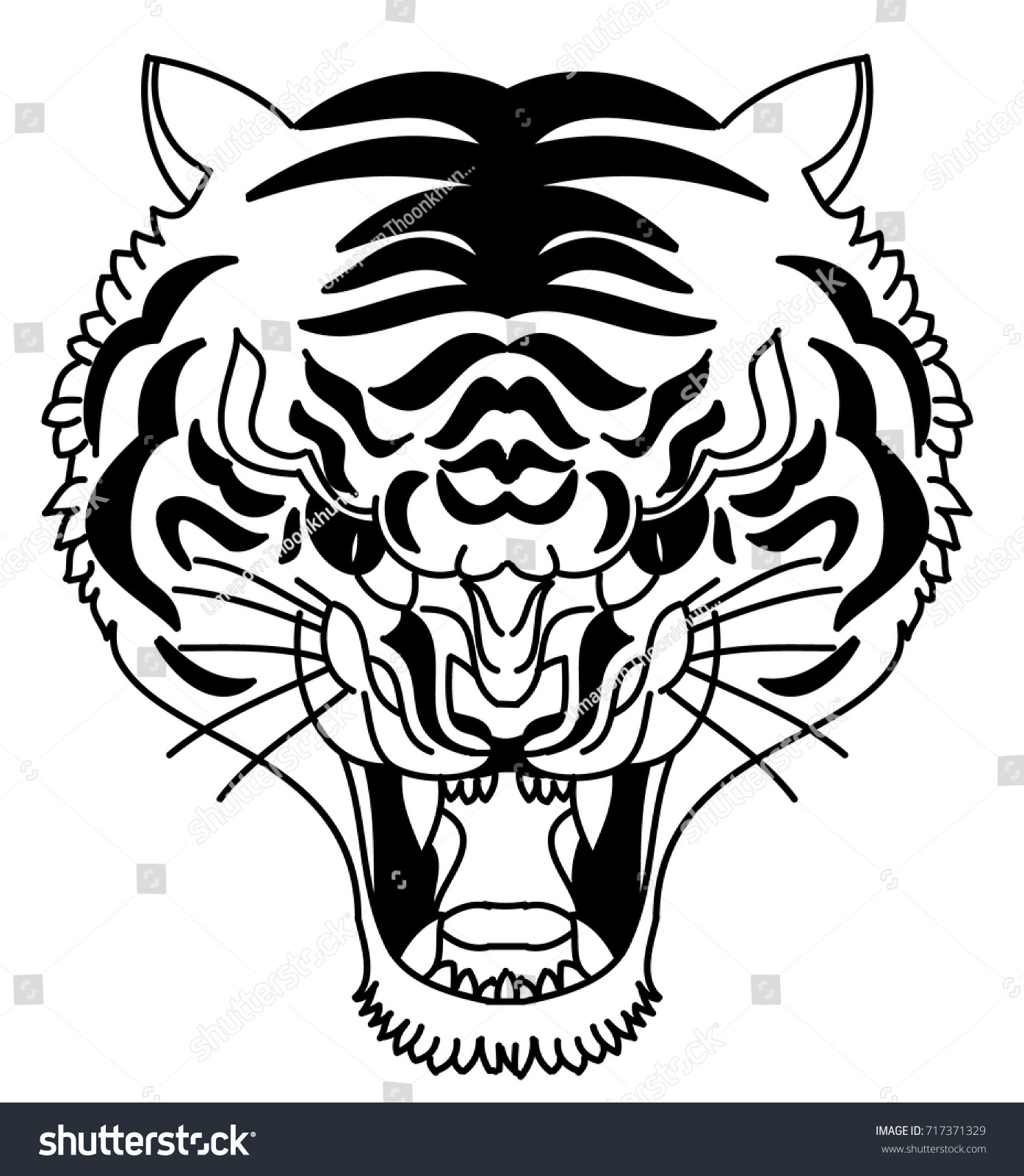 Tiger Head Silhouette Vector Isolate On Stock Vector (Royalty Free ...