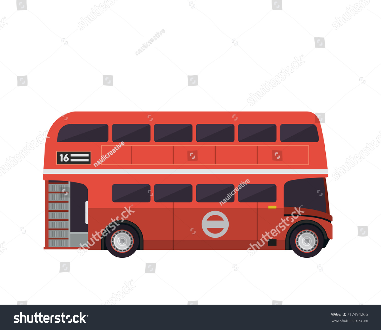 Vintage Red Double Decker Bus Illustration Stock Vector (Royalty Free ...