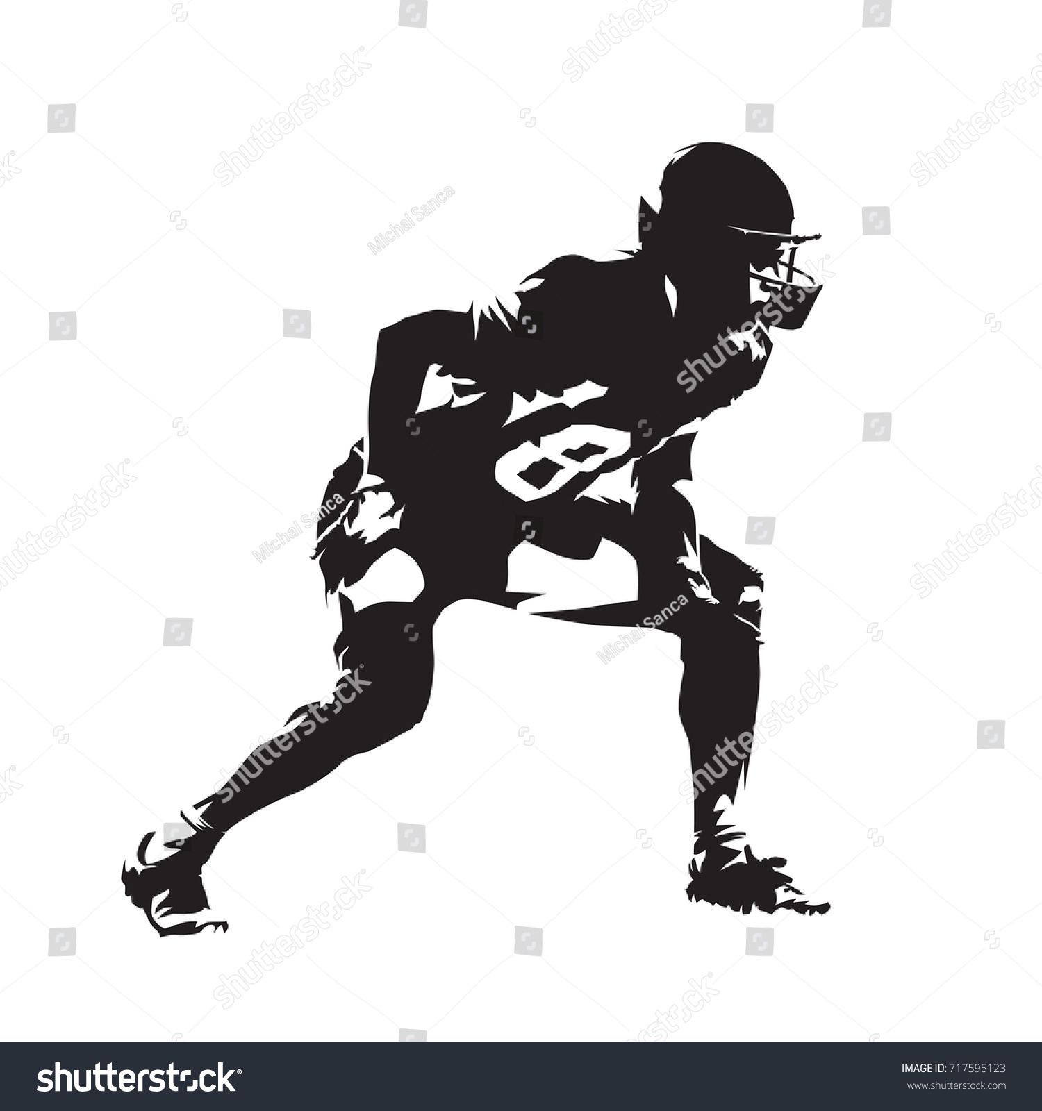 American Football Player Abstract Vector Silhouette Stock Vector ...