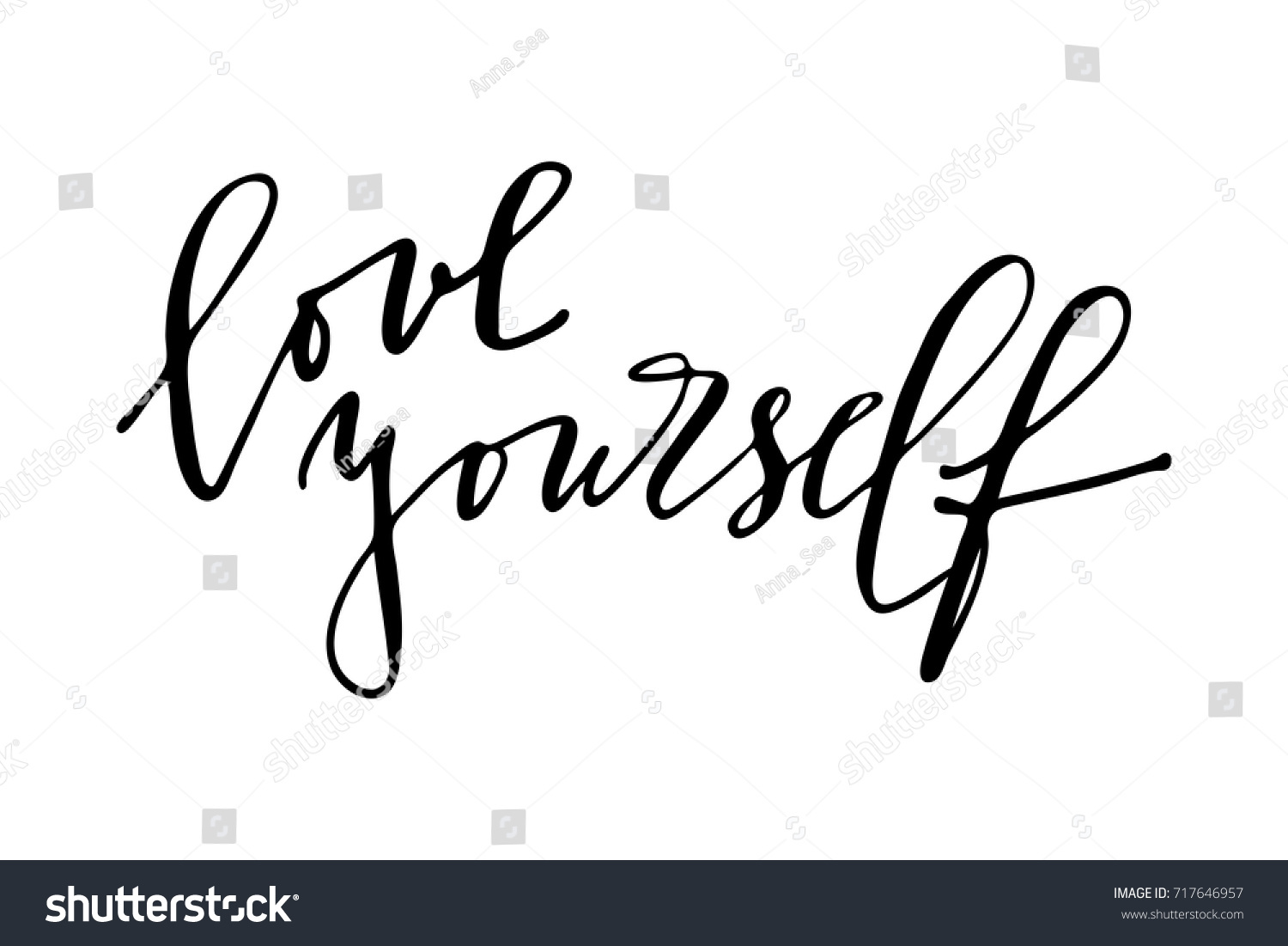 Phrase Love Yourself Handwritten Text Vector Stock Vector (Royalty Free ...