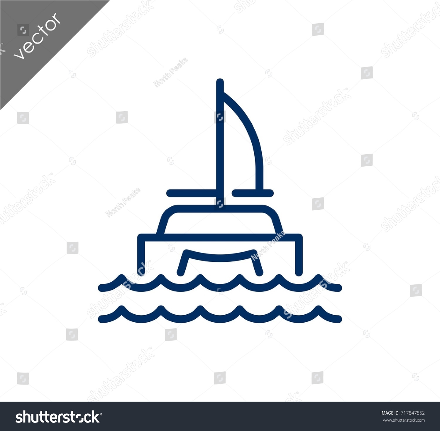 Catamaran Icon Stock Vector (Royalty Free) 717847552 | Shutterstock