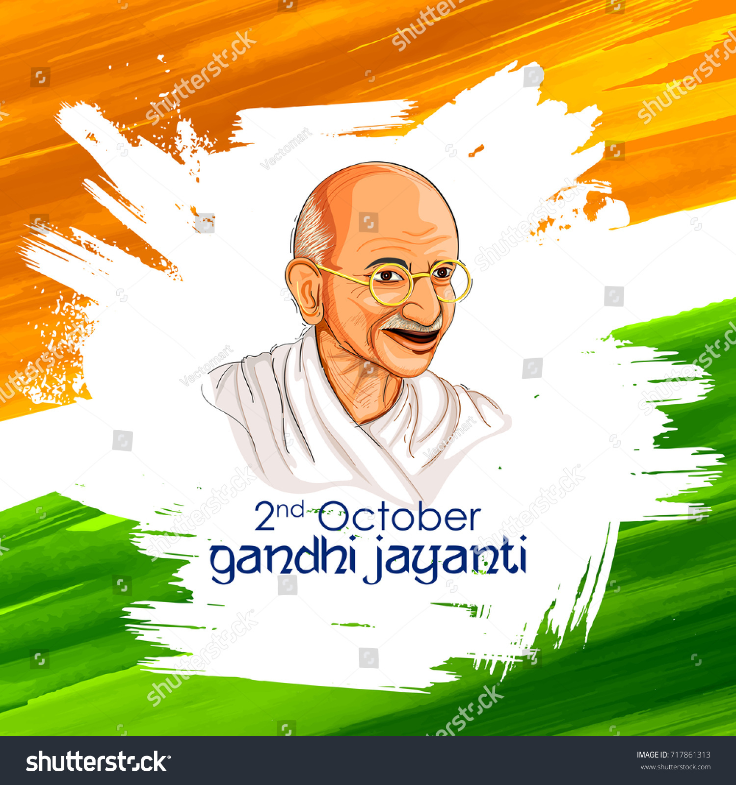 Illustration India Background 2nd October Gandhi Stock Vector (Royalty ...