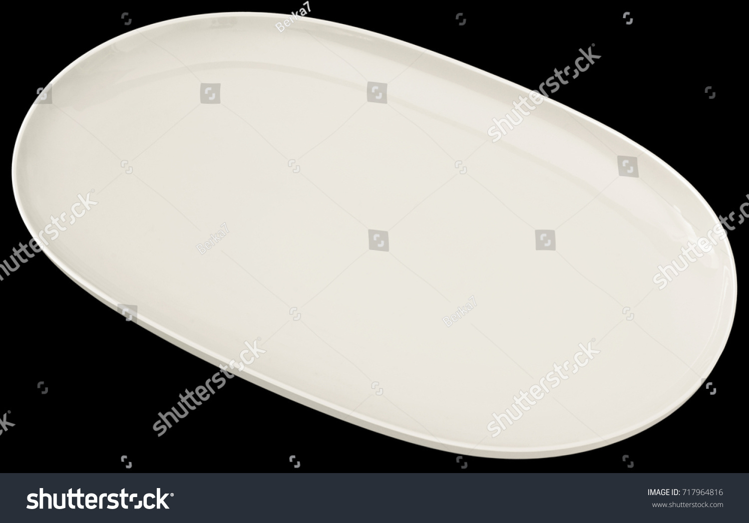 Ceramic White Oblong Platter Isolated On : photo de stock (modifiable) 7179...