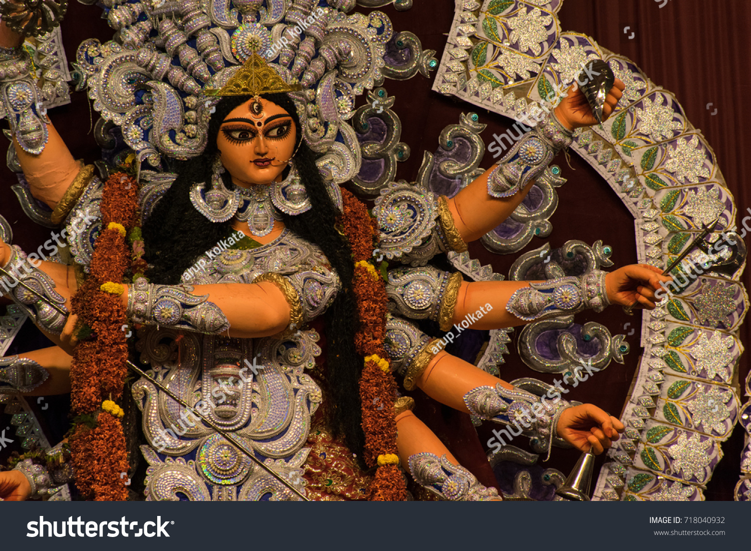 Attacking Maa Durga Closeup Kolkata Stock Photo 718040932 | Shutterstock