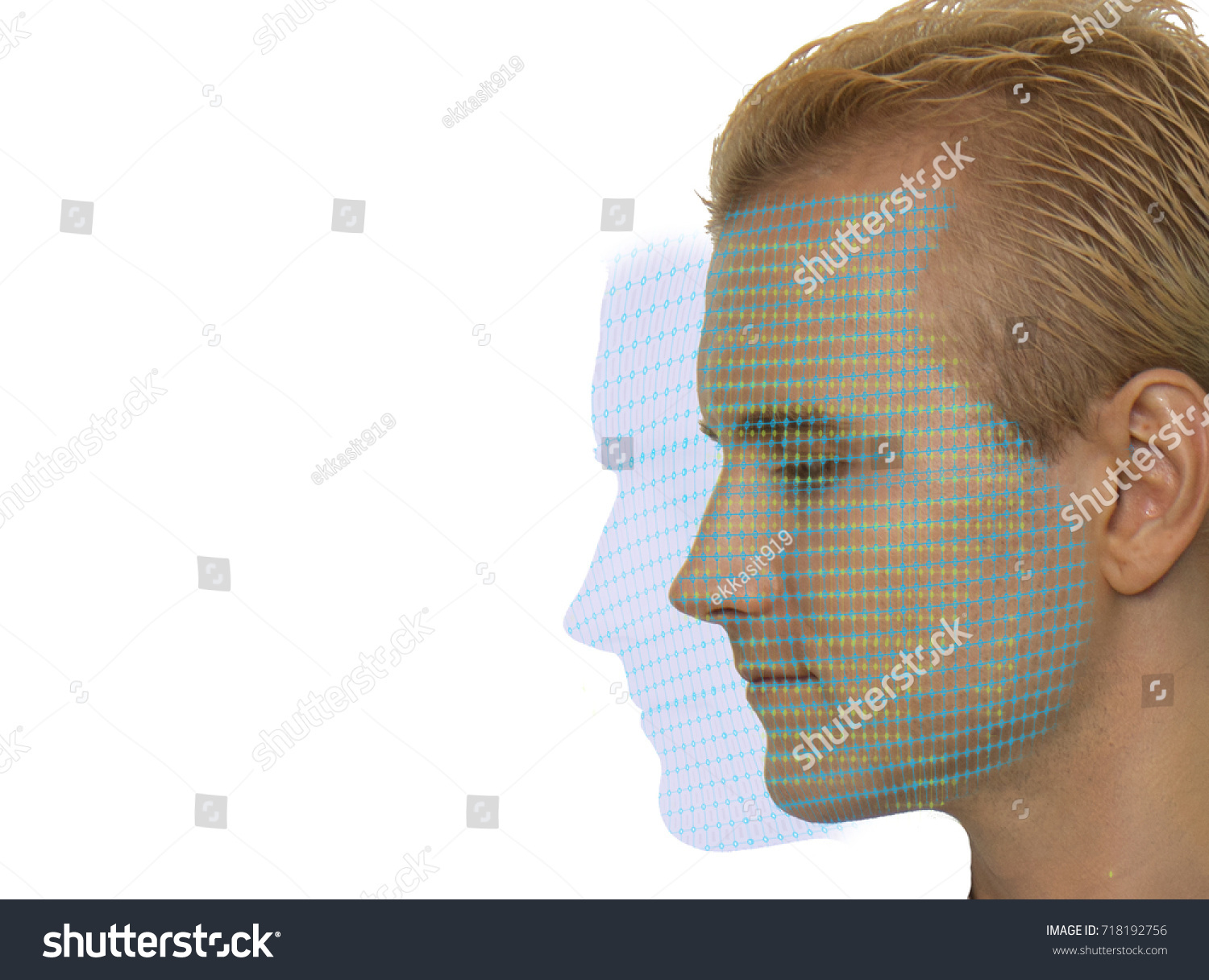 Example Facial Map Face Recognition Technology Stock Photo 718192756 ...