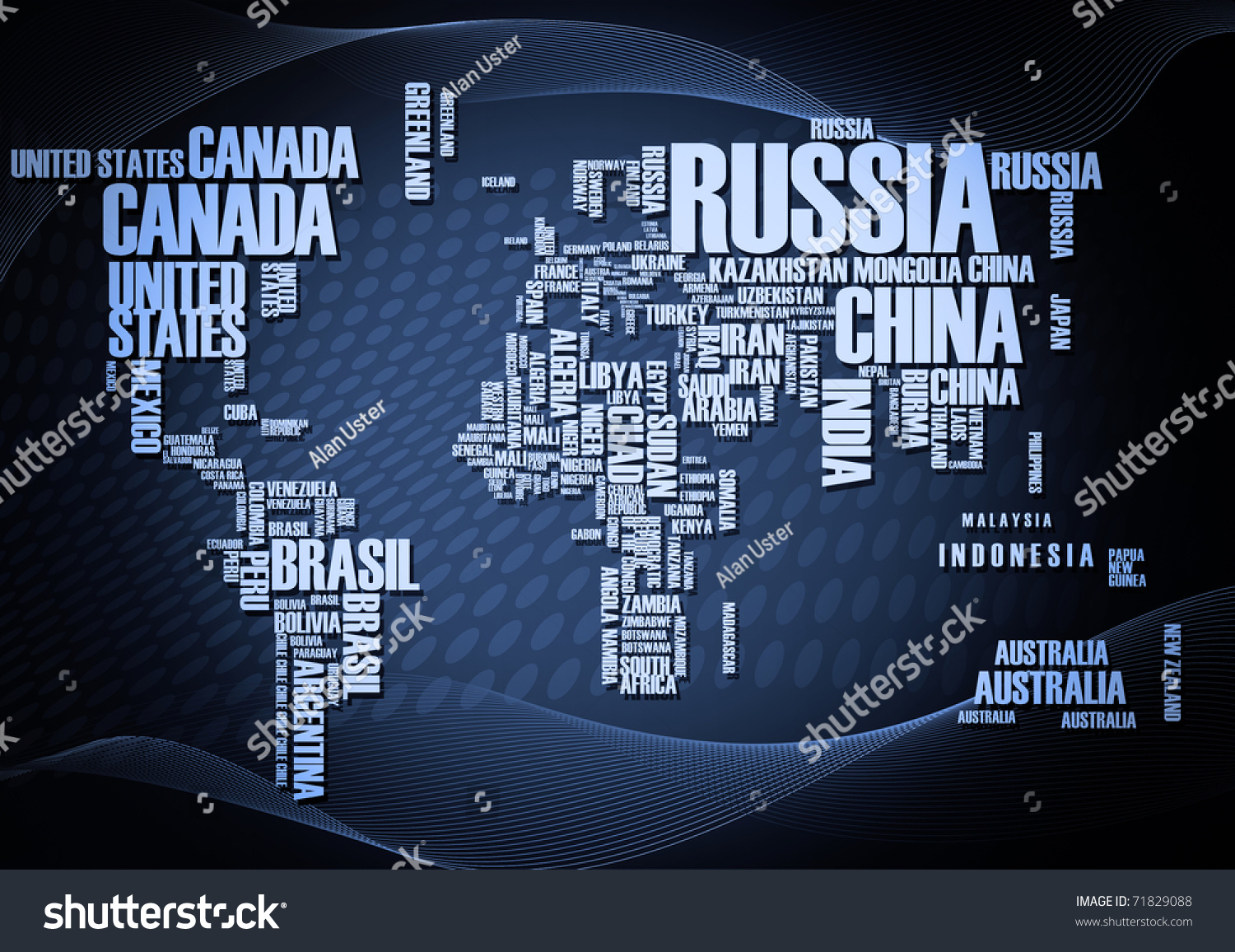 World Map Countries Wordcloud Stock Illustration 71829088 | Shutterstock