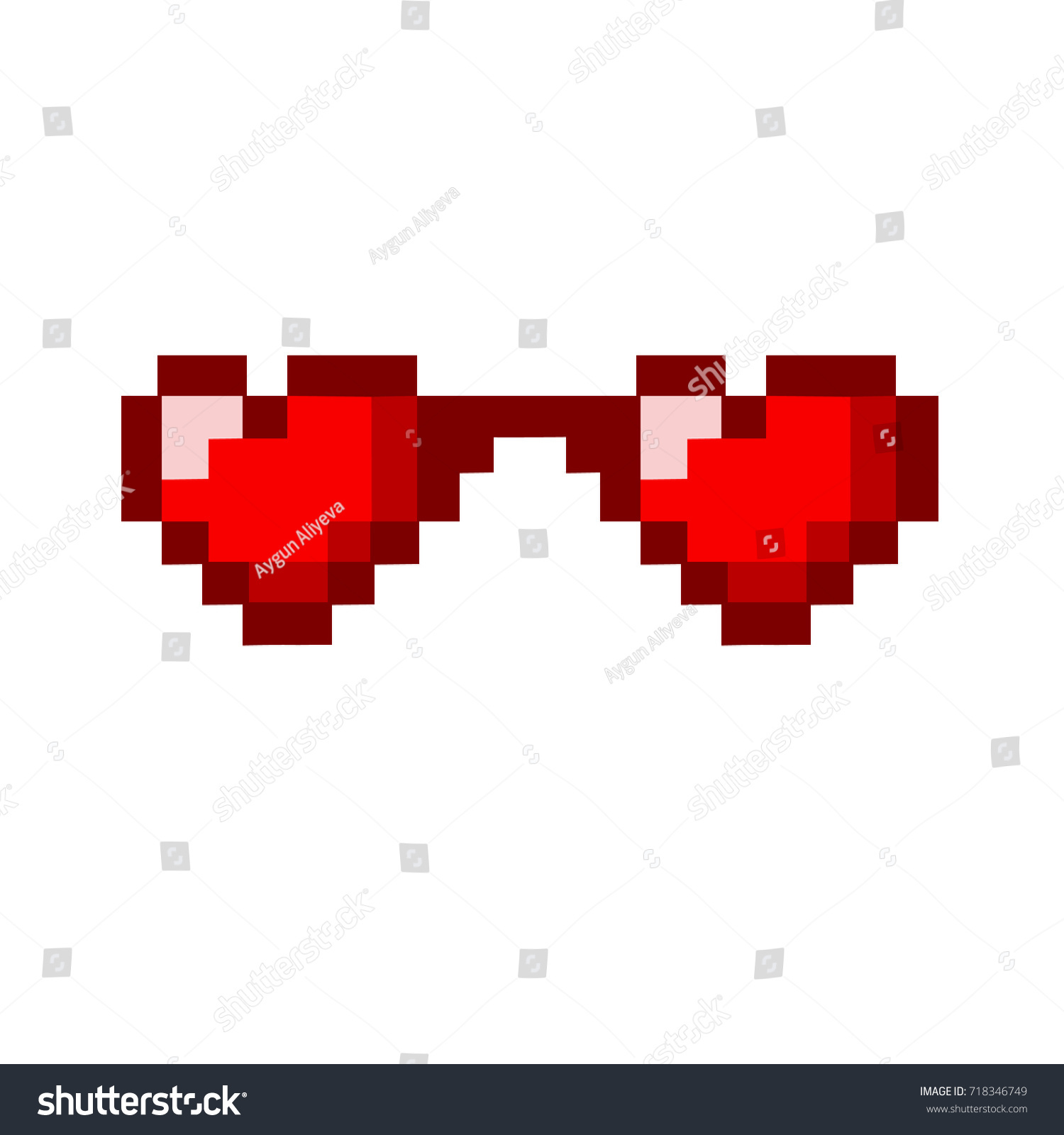 pixel heart glasses