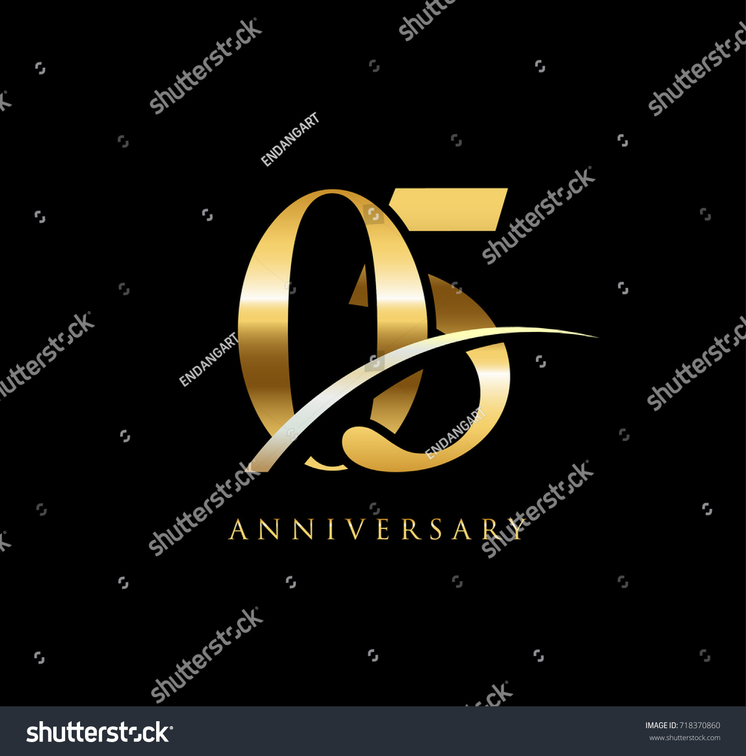 5 Anniversary Elegance Gold Logo Linked Stock Vector (Royalty Free ...