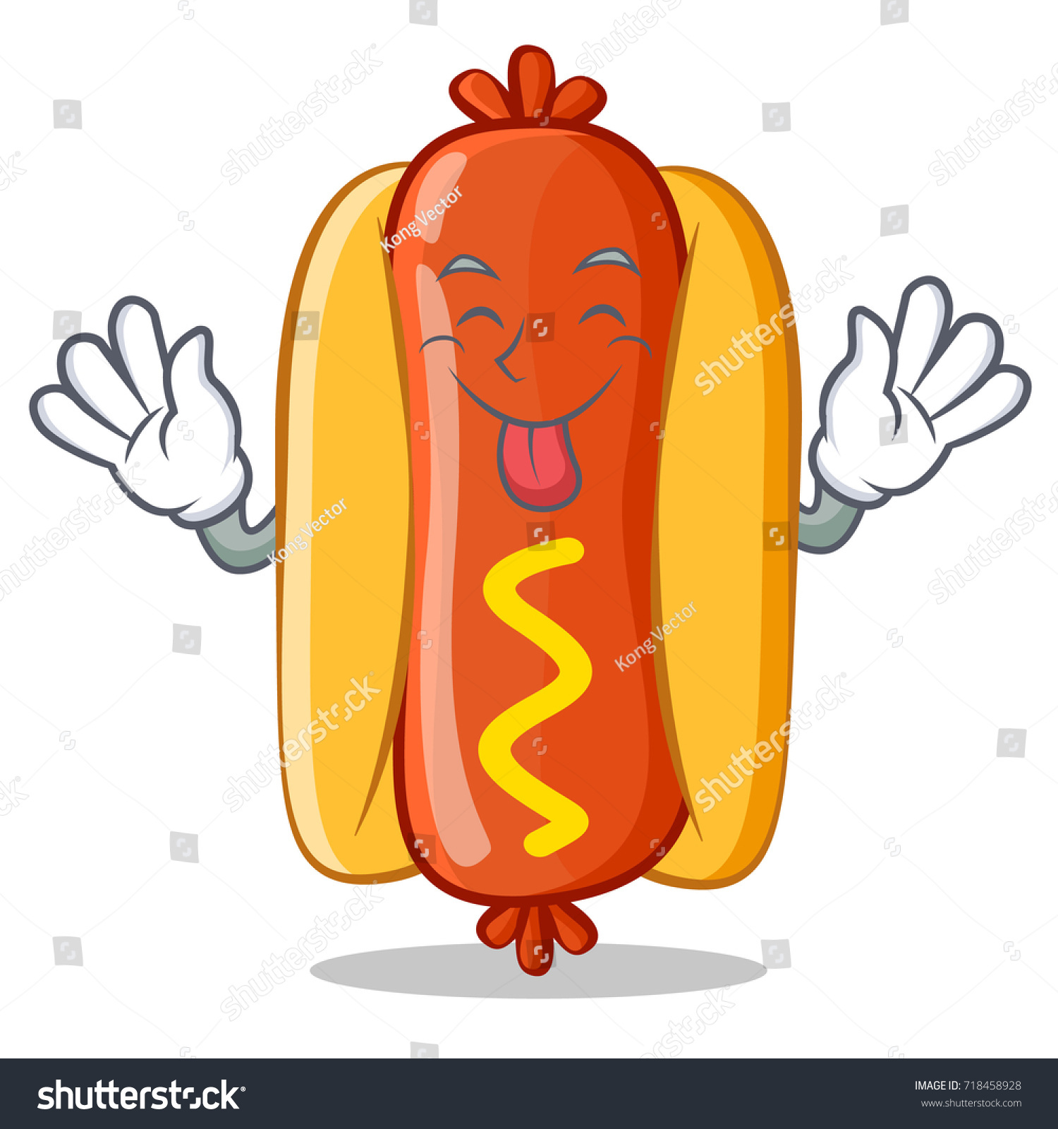 Tongue Out Hot Dog Cartoon Character Stock Vector (Royalty Free ...