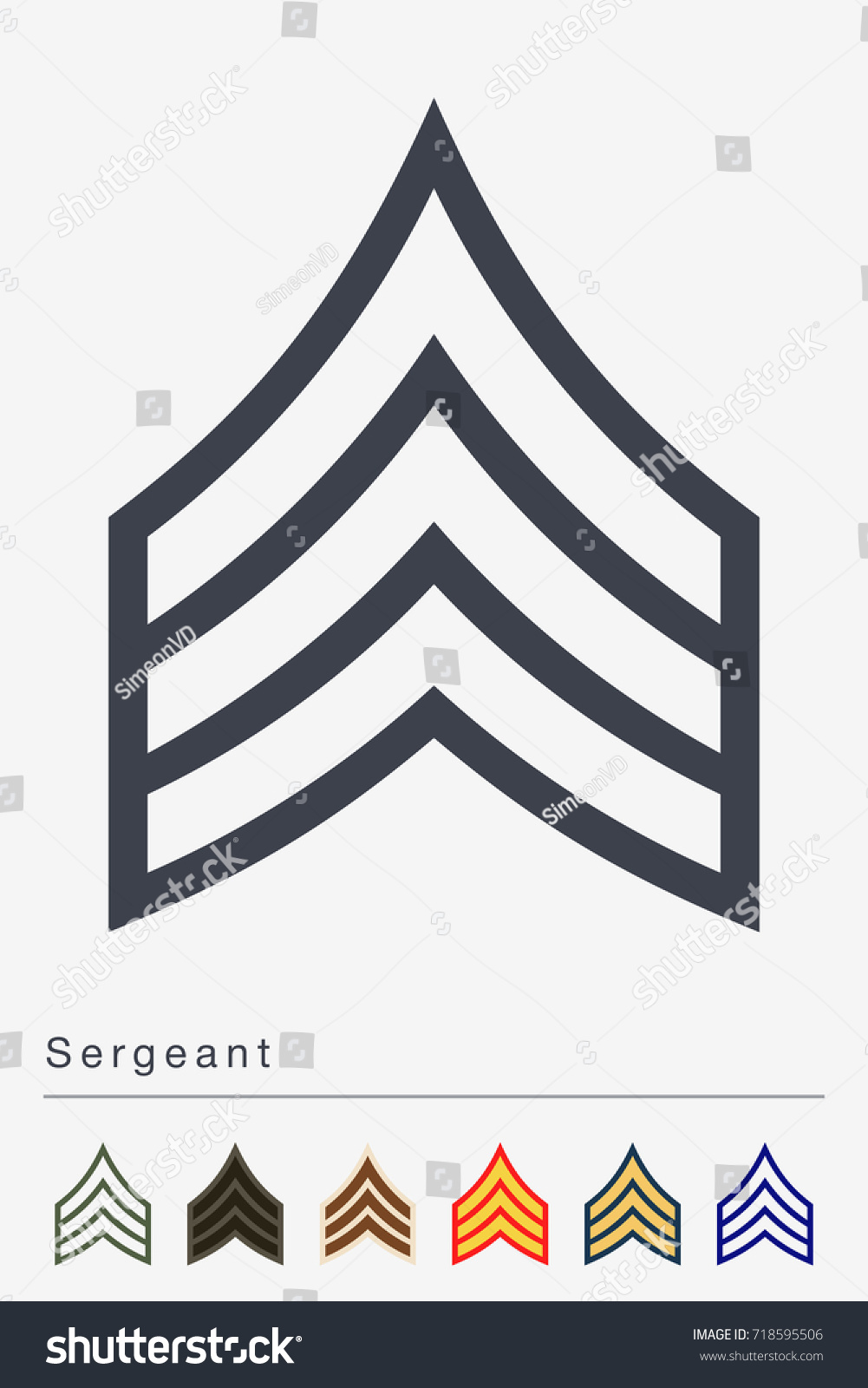 Military Ranks Insignia Stripes Chevrons Army Stock Vector (Royalty ...