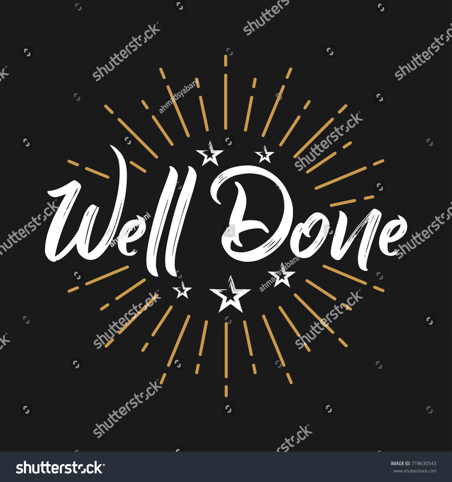 Well Done Fireworks Message Quote Sign Stock Vector (Royalty Free ...