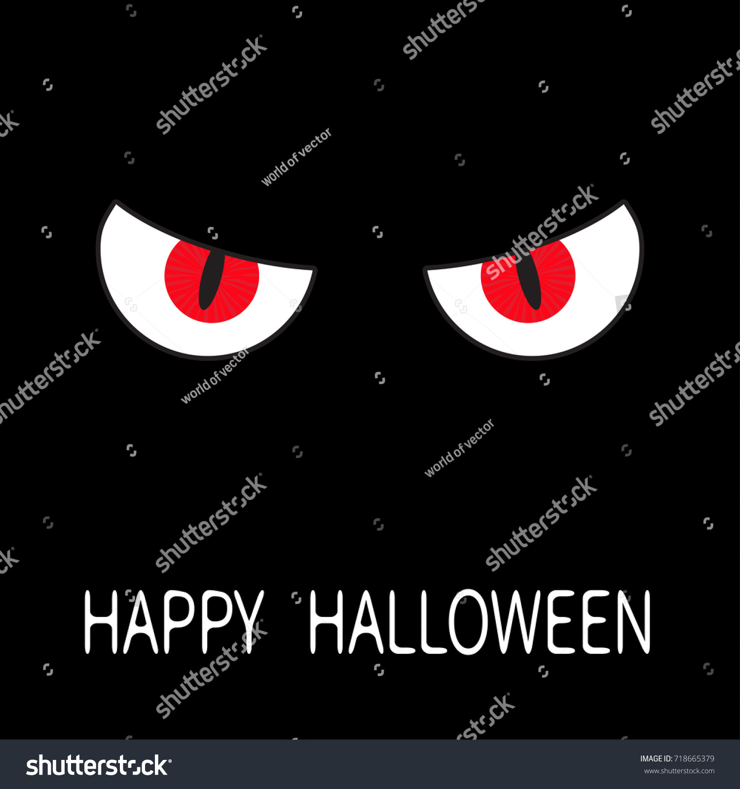 Evil Red Eyes Dark Night Angry Stock Vector (Royalty Free) 718665379 ...