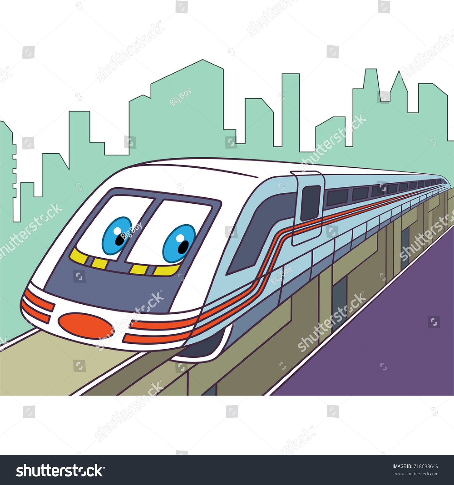 electric train cartoon