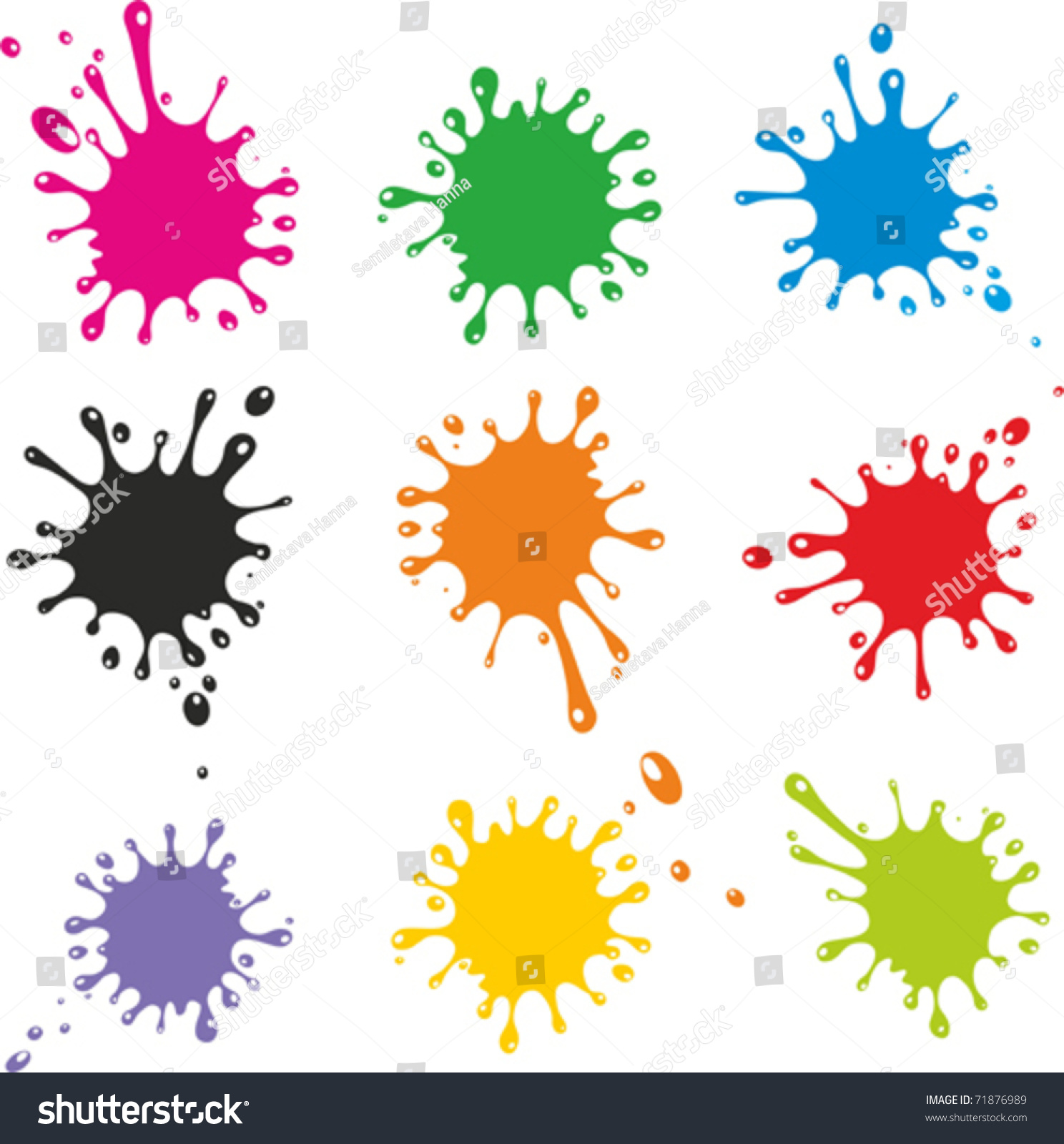 Vector Set Colored Blots On White Stock Vector (Royalty Free) 71876989 ...