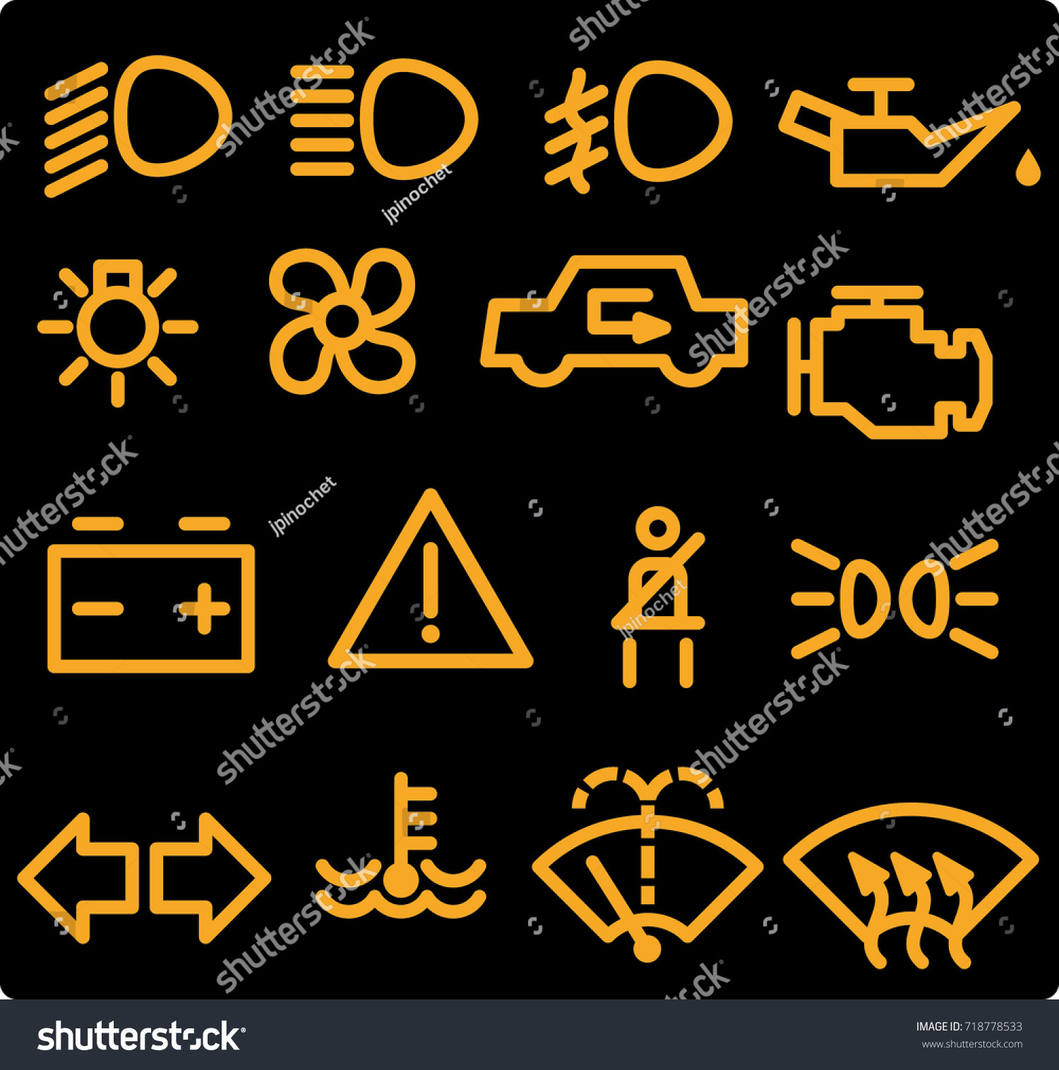 Car Dashboard Icons Stock Vector (Royalty Free) 718778533 | Shutterstock