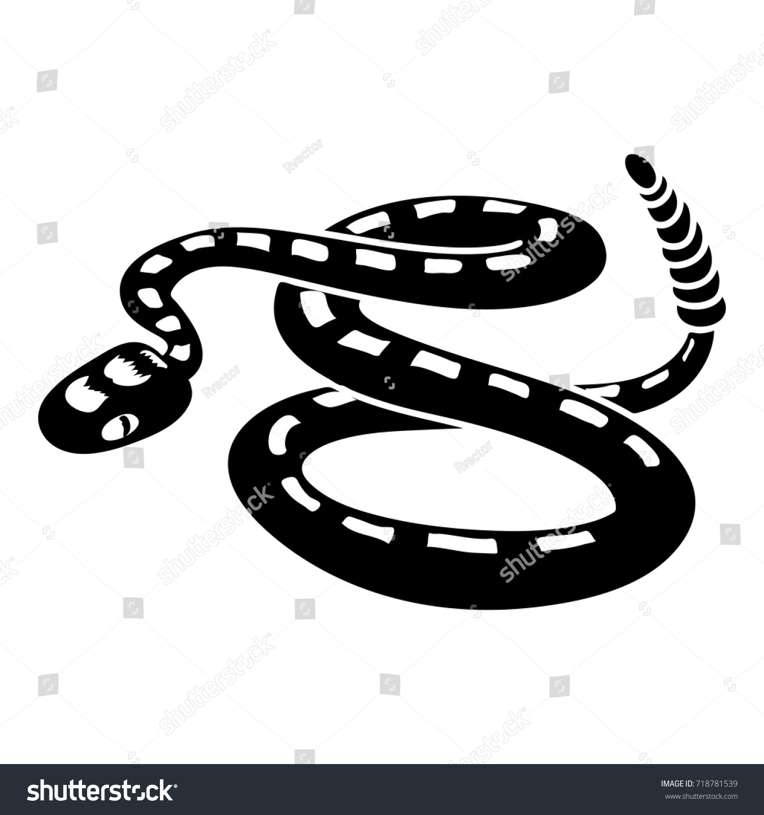 Rattlesnake Icon Simple Illustration Rattlesnake Vector Stock Vector ...