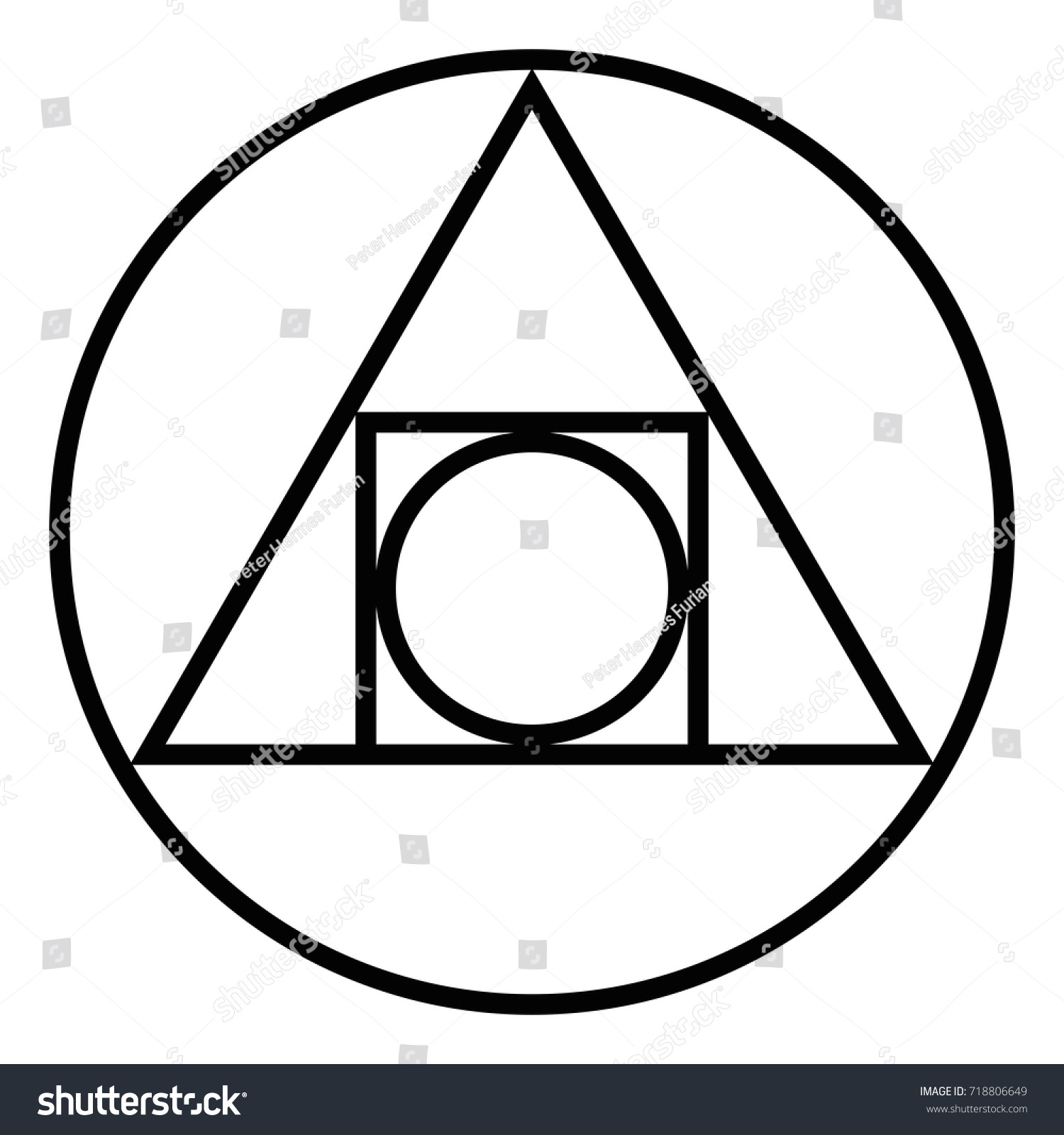 Squared Circle Alchemical Glyph Seventeenth Century Stock Vector ...