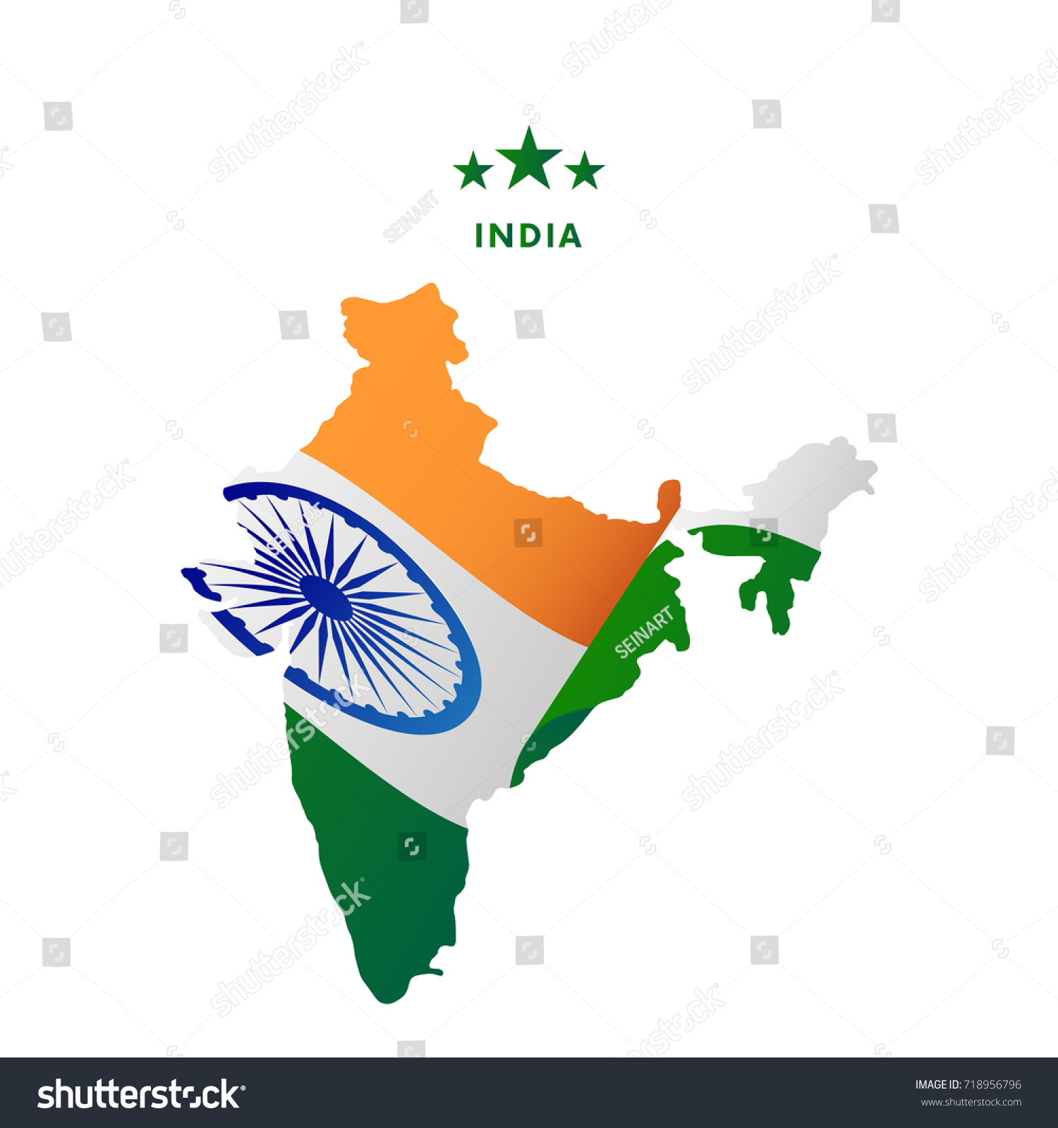 India Map Waving Flag Vector Illustration Stock Vector (Royalty Free ...