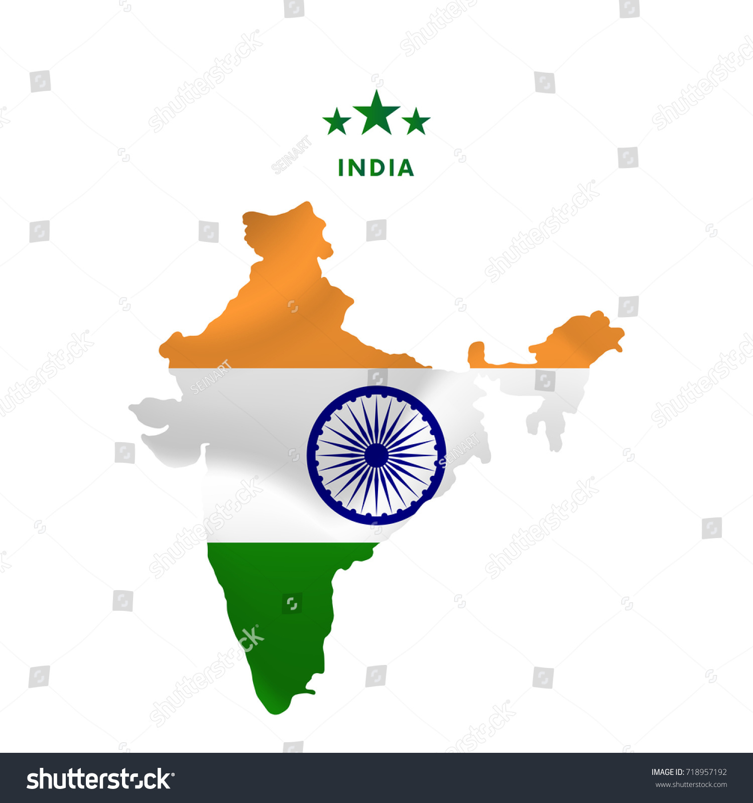 India Map Waving Flag Vector Illustration Stock Vector (Royalty Free ...