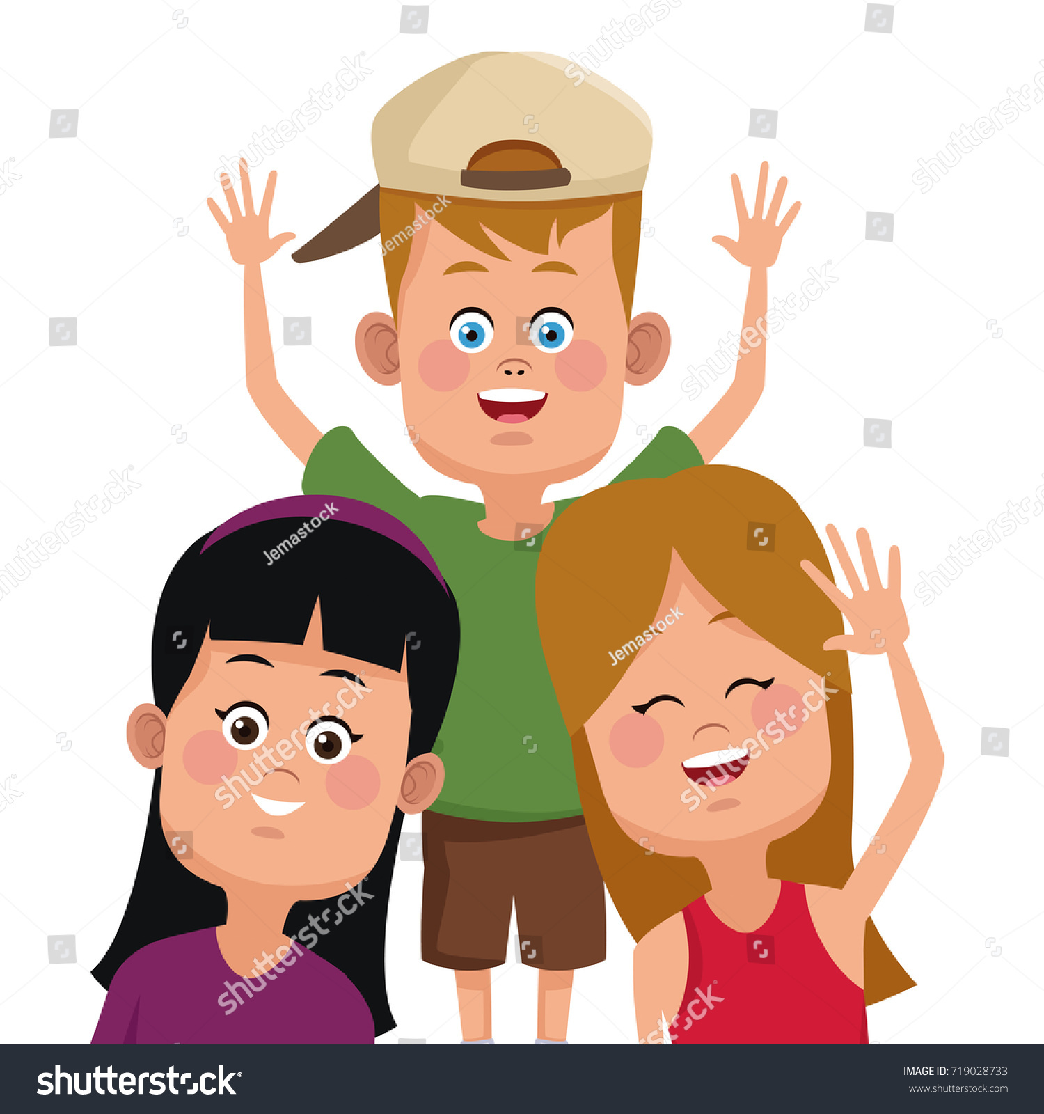 Kids Friends Cartoon Stock Vector (Royalty Free) 719028733 | Shutterstock