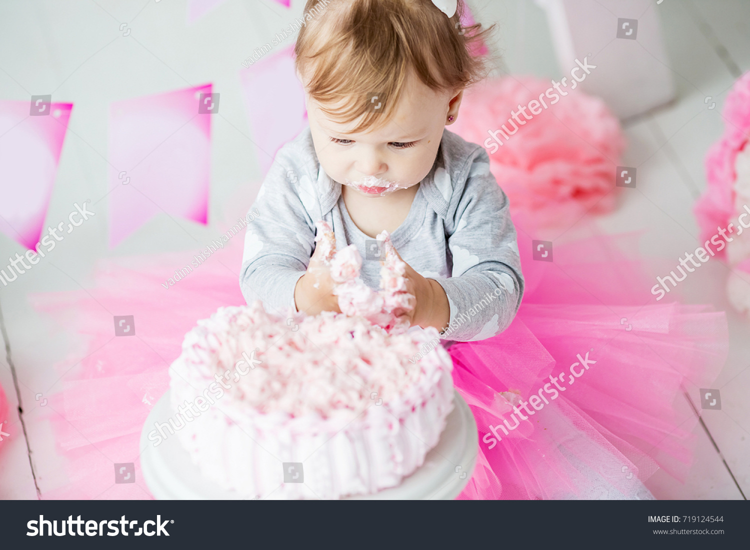 Baby Girl 1 Year Old Celebrating Stock Photo Shutterstock