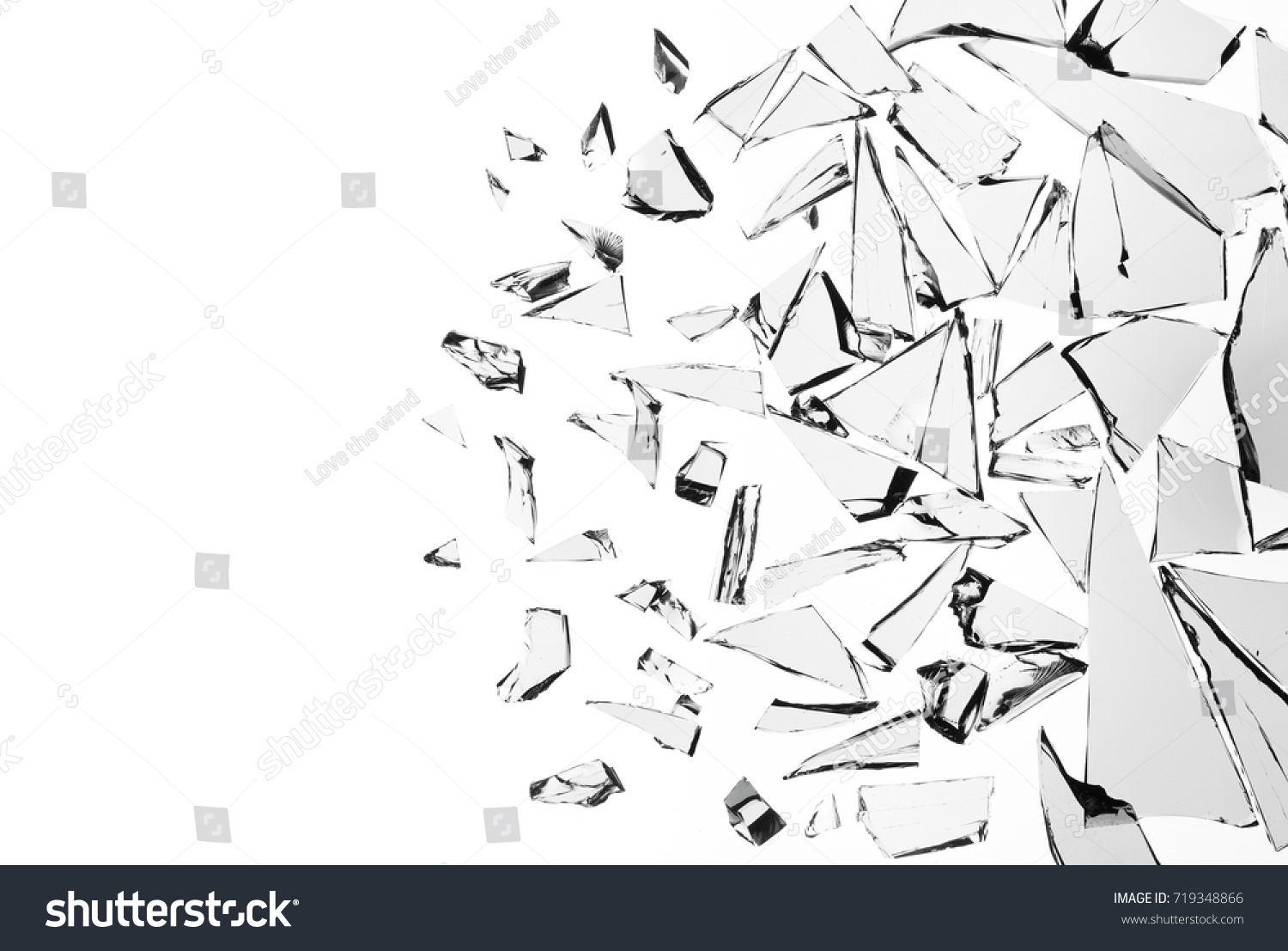 Broken Glass On White Background Photo Stock Photo 719348866 | Shutterstock