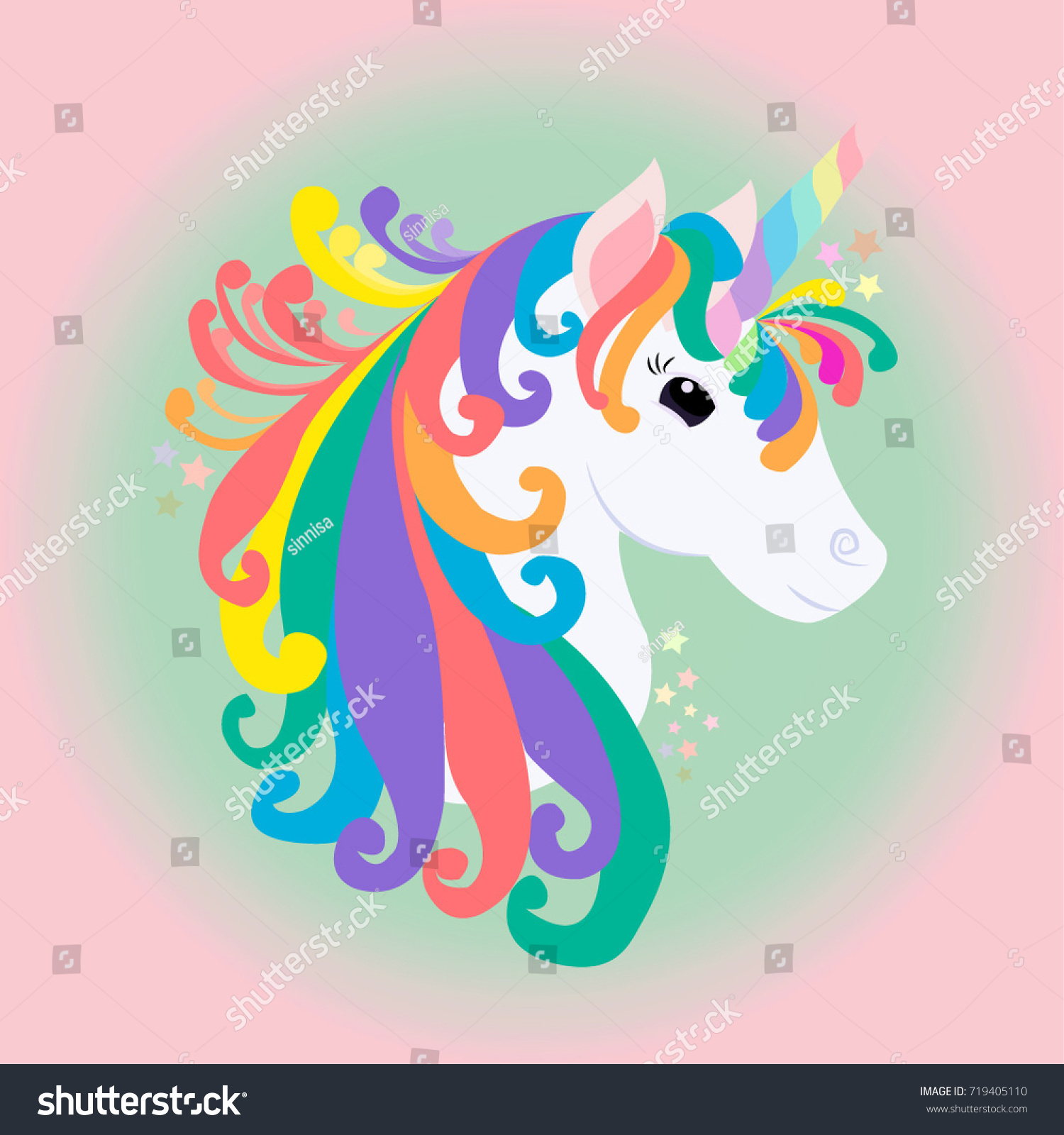 Beautiful Unicorn Background Vector Art Design Stock Vector (royalty 