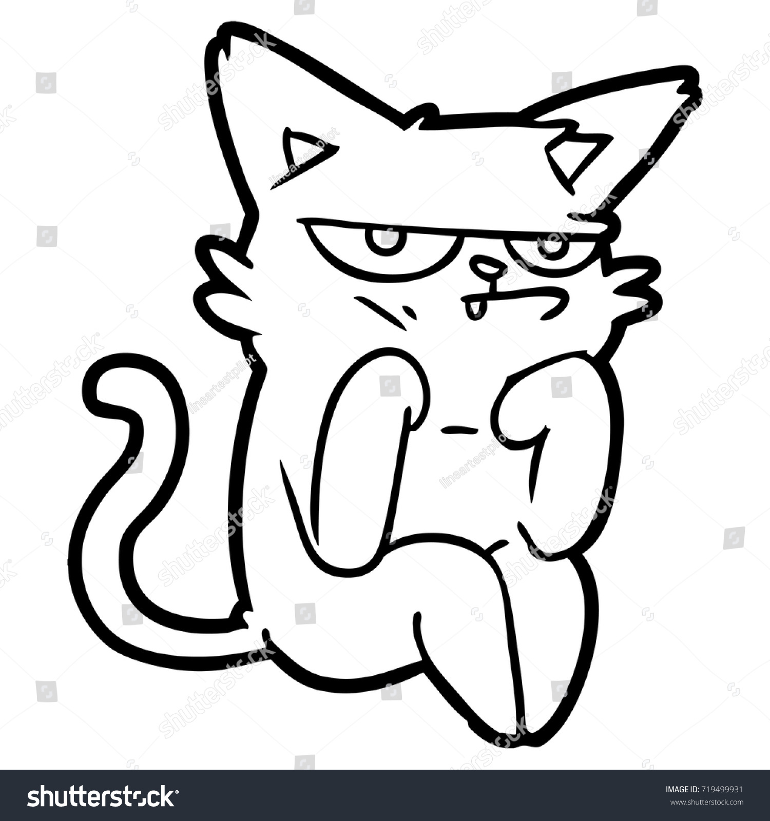 Grumpy Cartoon Cat Stock Vector (Royalty Free) 719499931 | Shutterstock