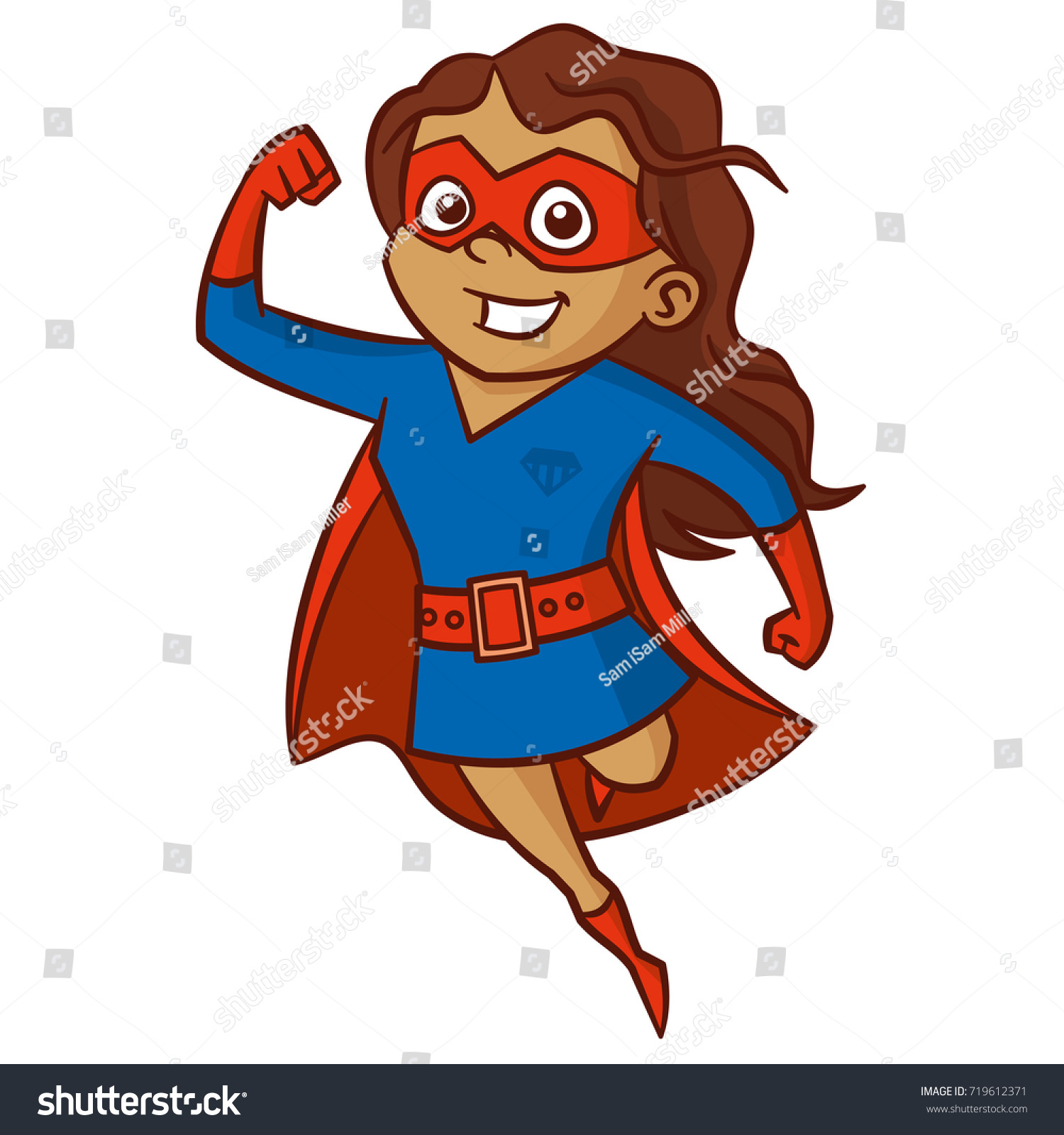 Super Hero Girl Cartoon Character Isolated Stock Vector (Royalty Free ...