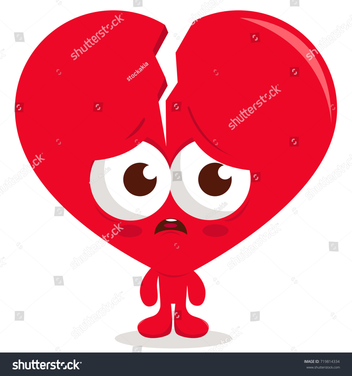 Heartbroken Cartoon Character On White Background Stock Illustration ...