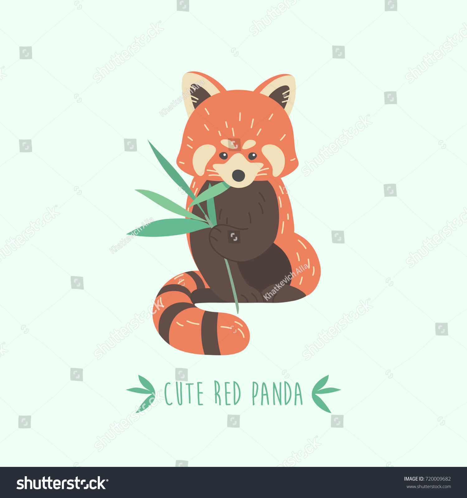 Vector Illustration Cute Red Panda Stock Vector (Royalty Free