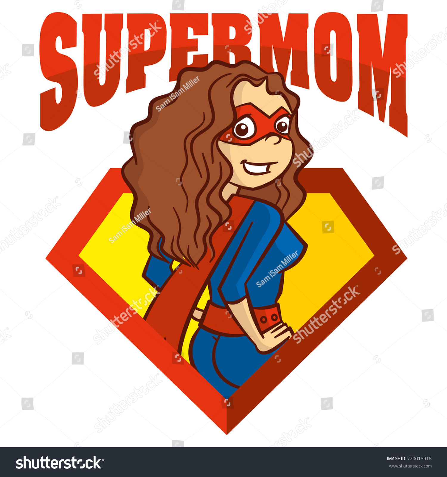 Super Mom Hero Superhero Cartoon Character Stock Vector (Royalty Free ...