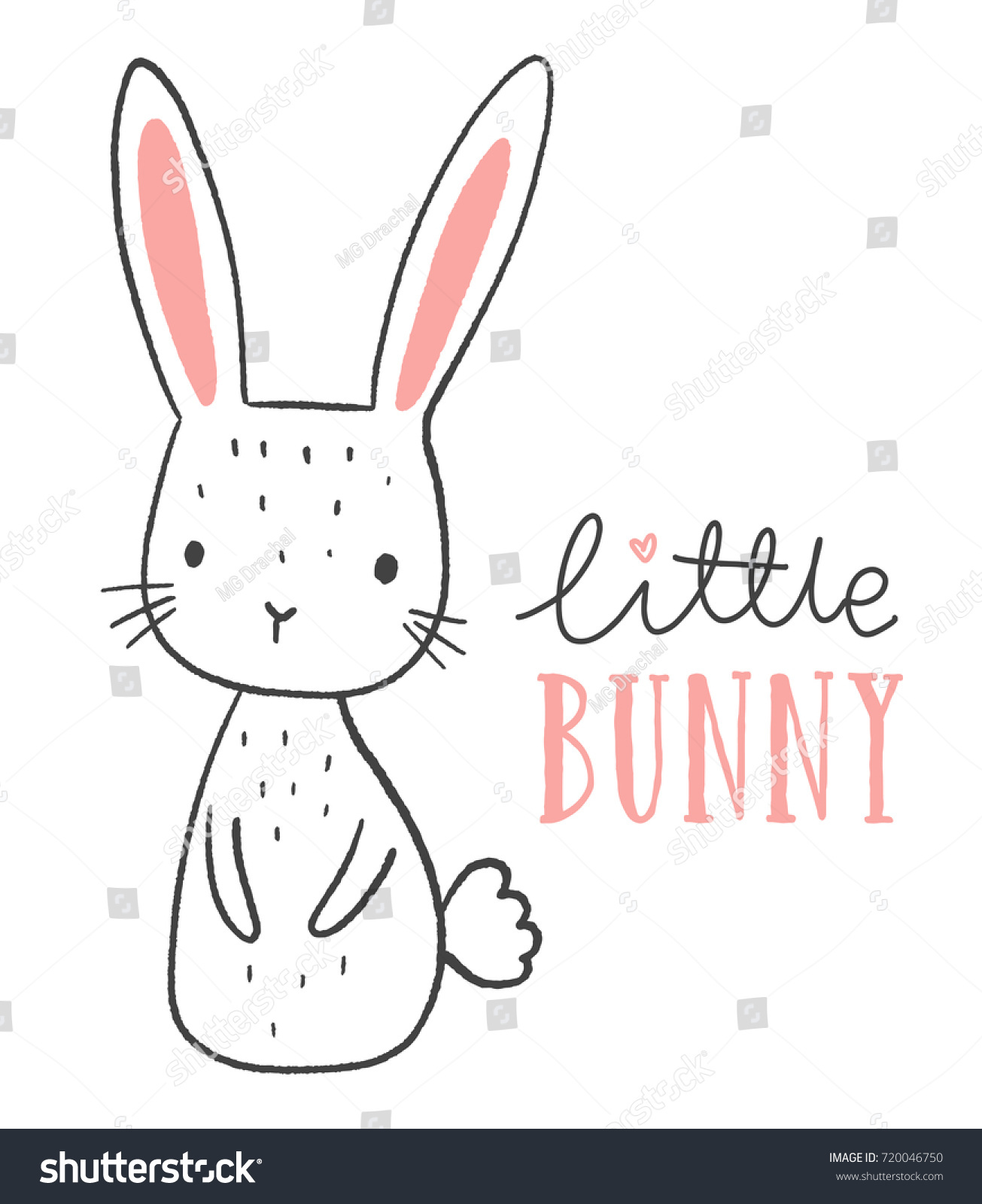 Cute Bunny Vector Illustration Sweet Little Stock Vector (Royalty Free ...