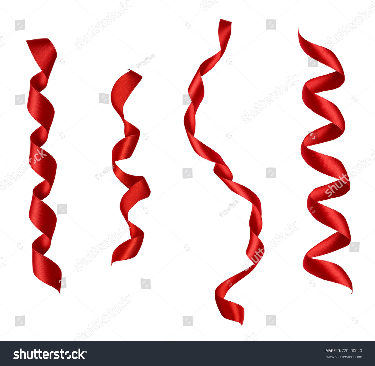 Collection Various Red Ribbon Pieces On Stock Photo 720200020 ...