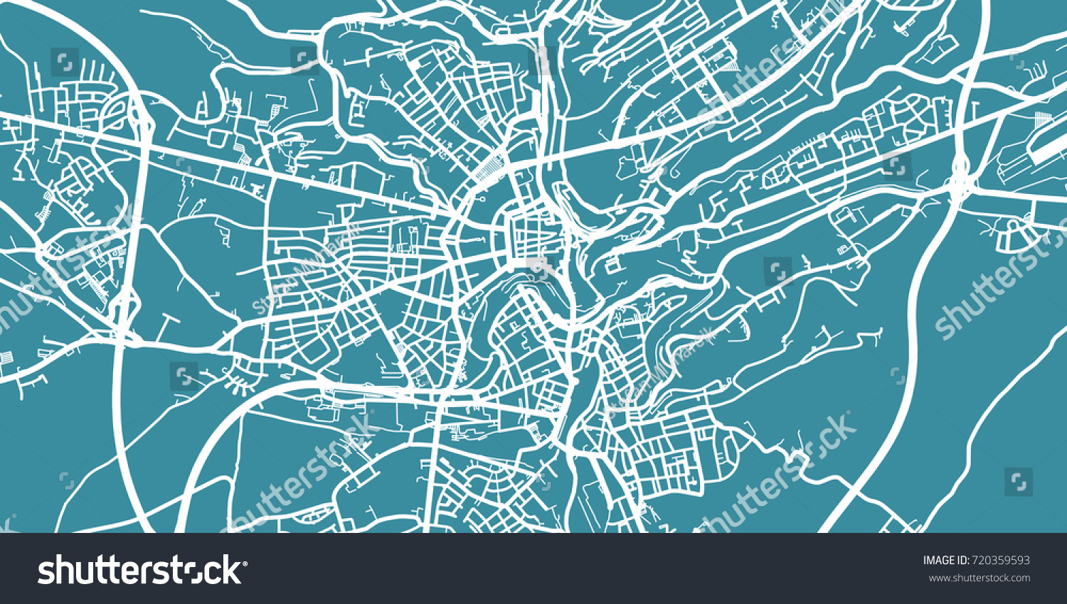 Detailed Vector Map Luxembourg City Scale Stock Vector (Royalty Free