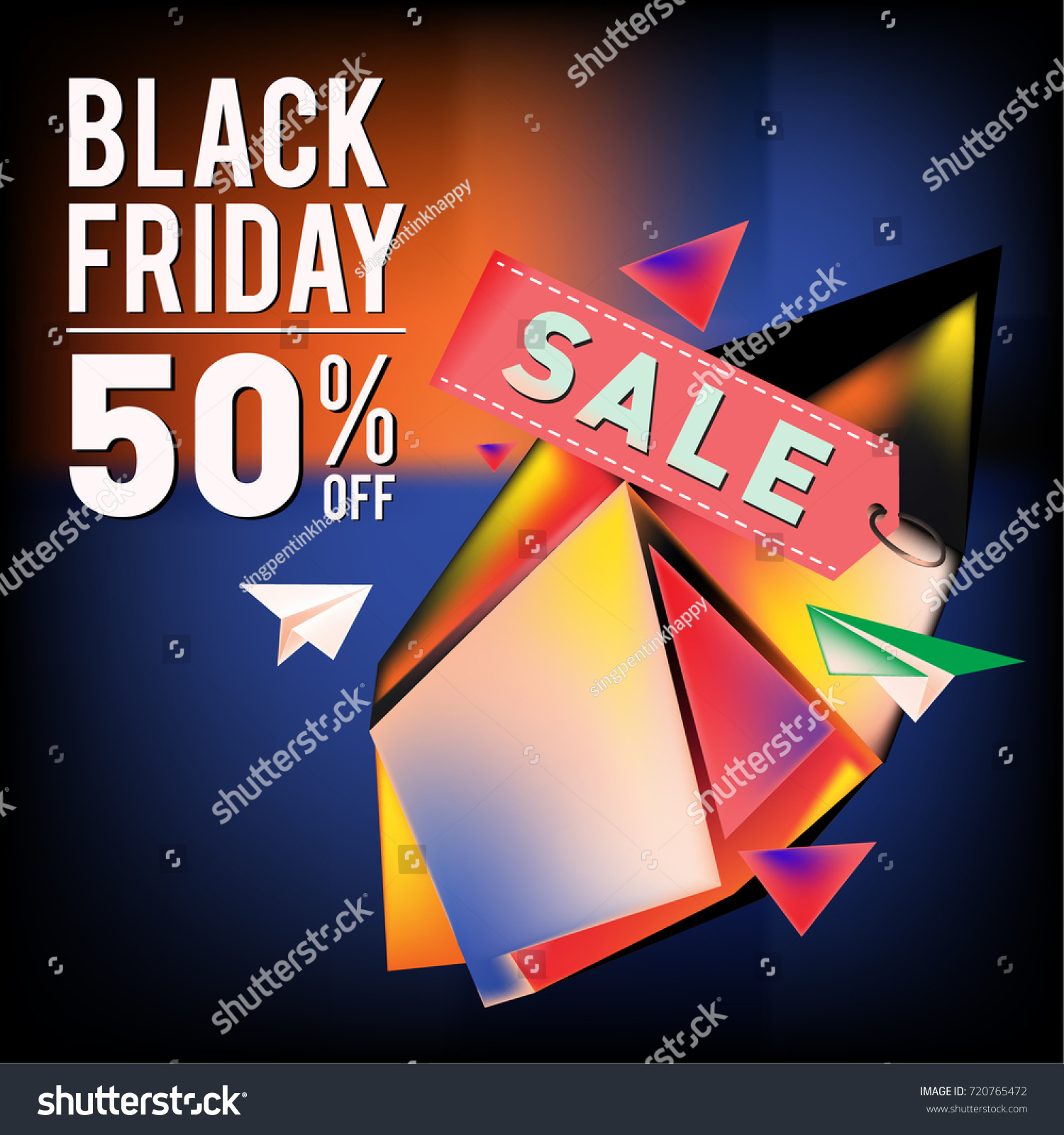 Black Friday Sale Poster 3d Colorful Stock Vector (Royalty Free ...