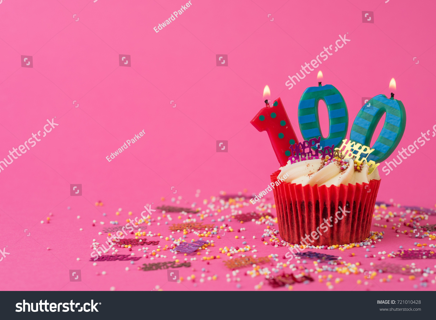 100th Birthday On Pink Background Stock Photo 721010428 | Shutterstock