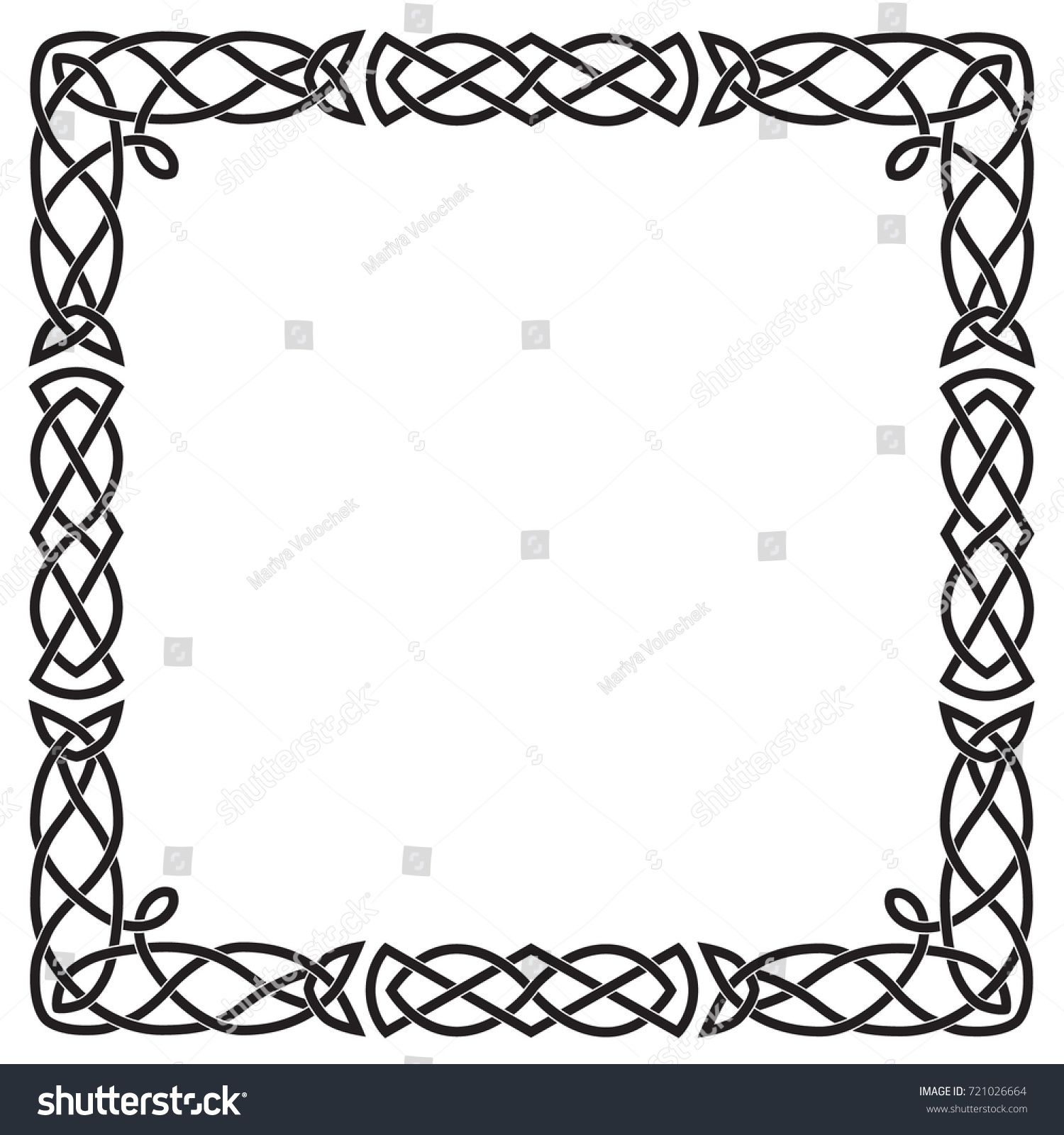 Celtic Pattern Square Black Frame Vector Stock Vector (Royalty Free ...