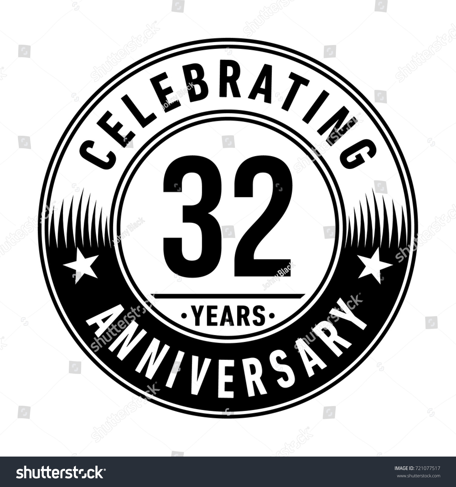 32 Years Anniversary Logo Vector Illustration Stock Vector (Royalty ...