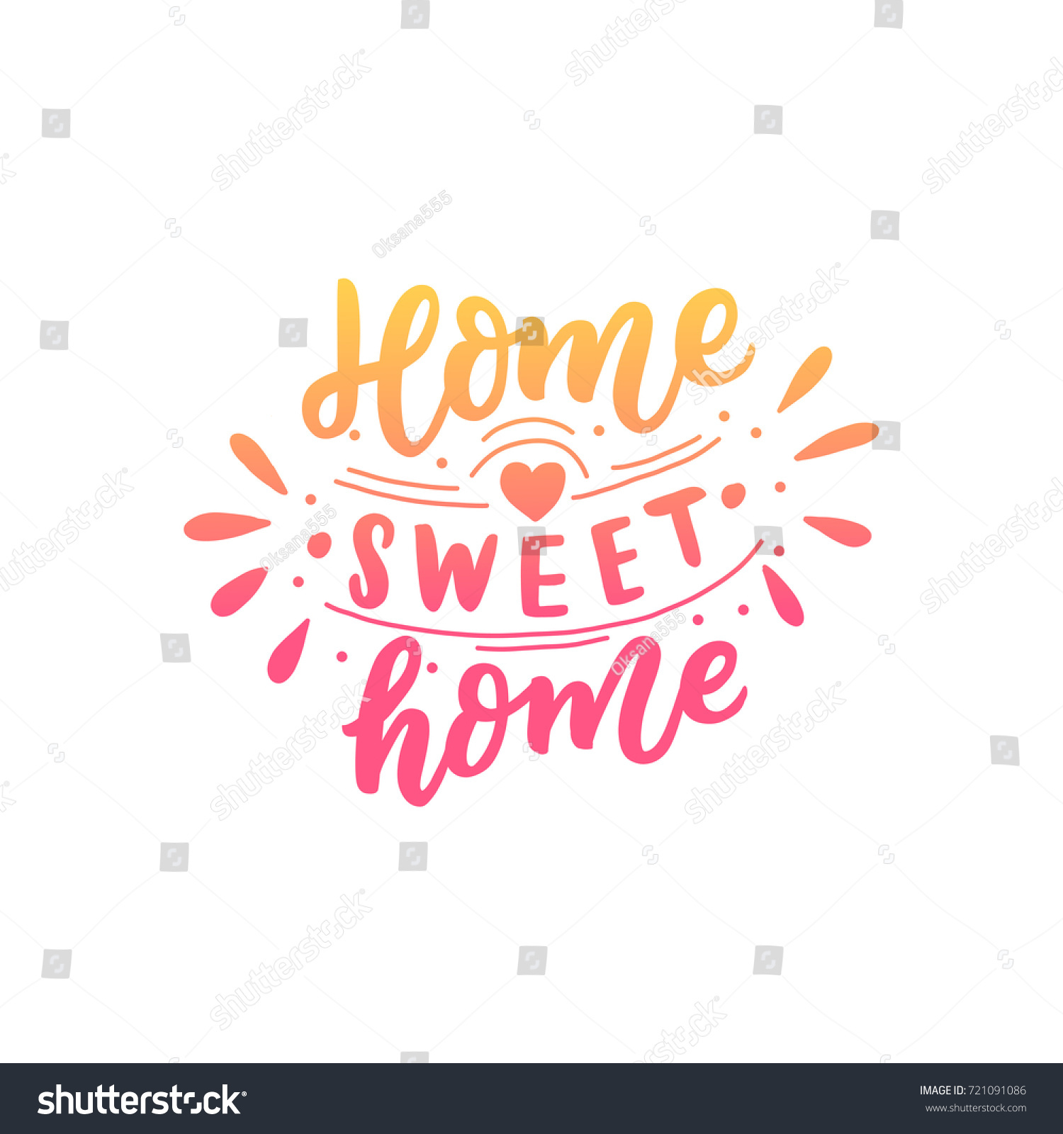 Hand Drawn Lettering Phrase Home Sweet Stock Vector (Royalty Free ...