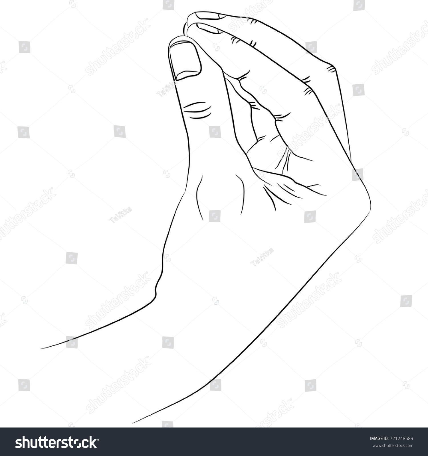 Isolated Silhouette Hand That Shows Italian Stock Vector (royalty Free 