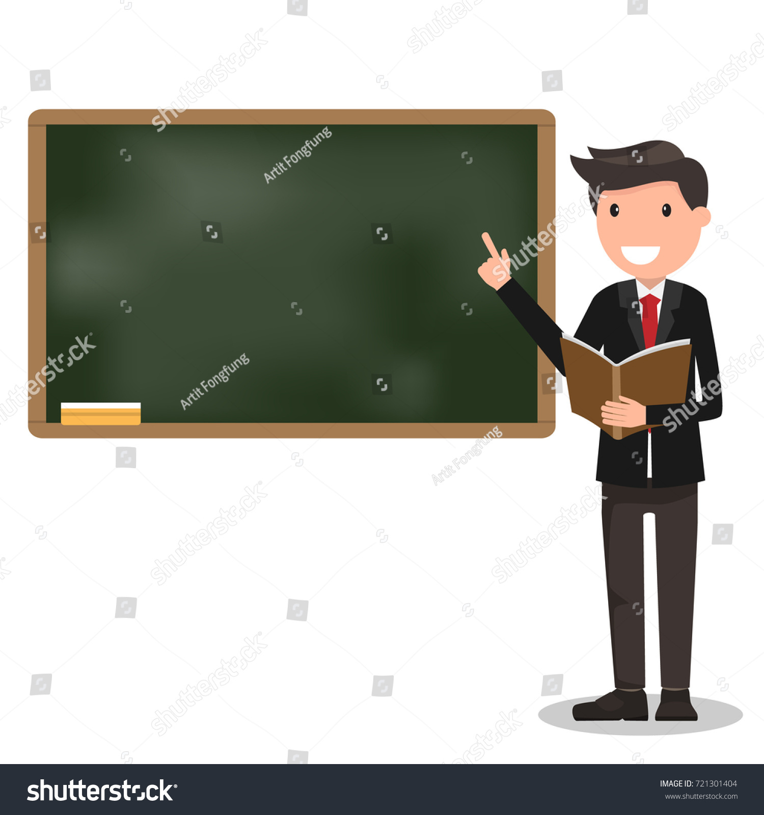 Young Male Teacher Book On Lesson Stock Vector (royalty Free) 721301404 