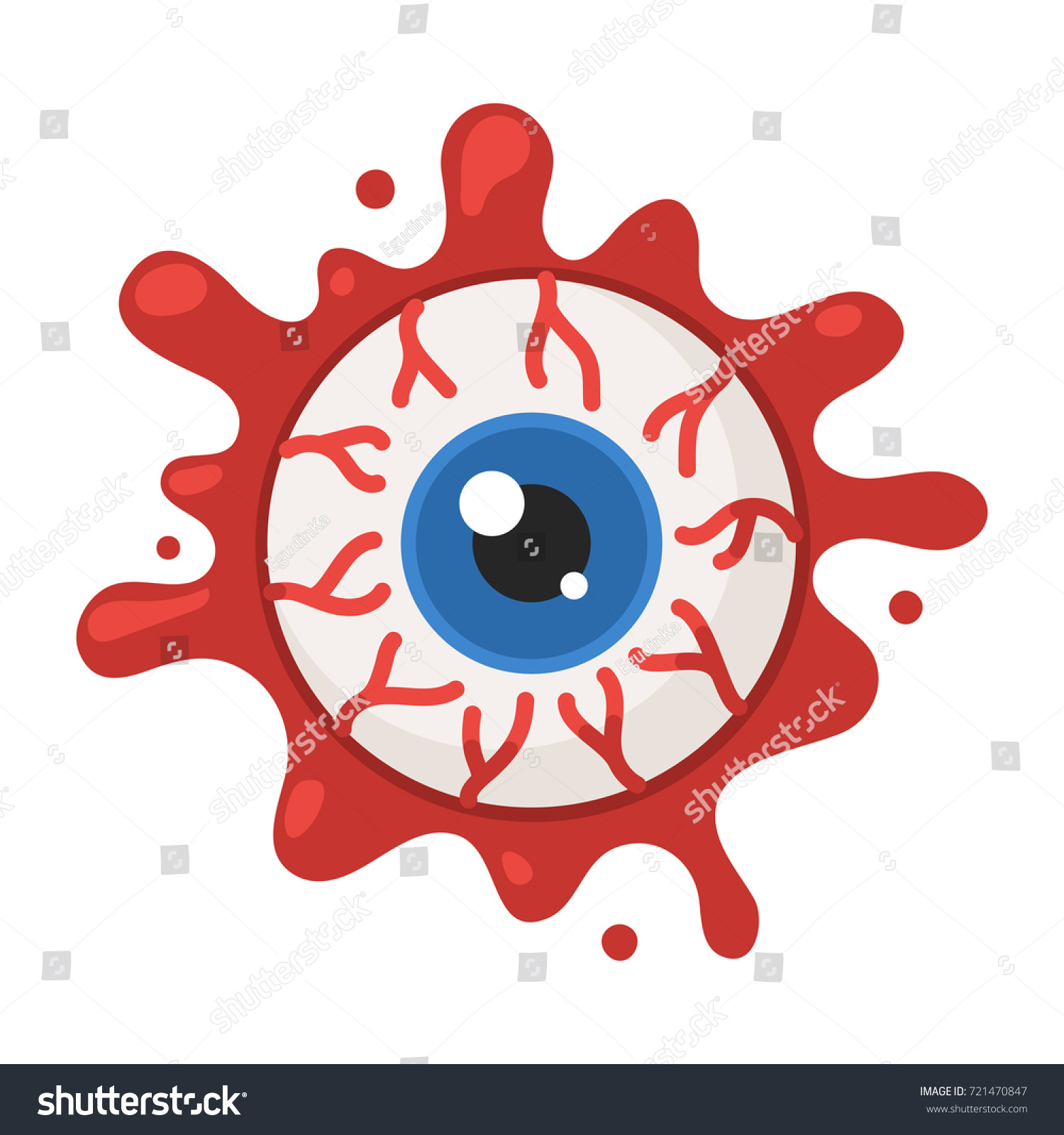 Horror Symbol Eyeball Blood Vector Illustration Stock Vector (Royalty ...