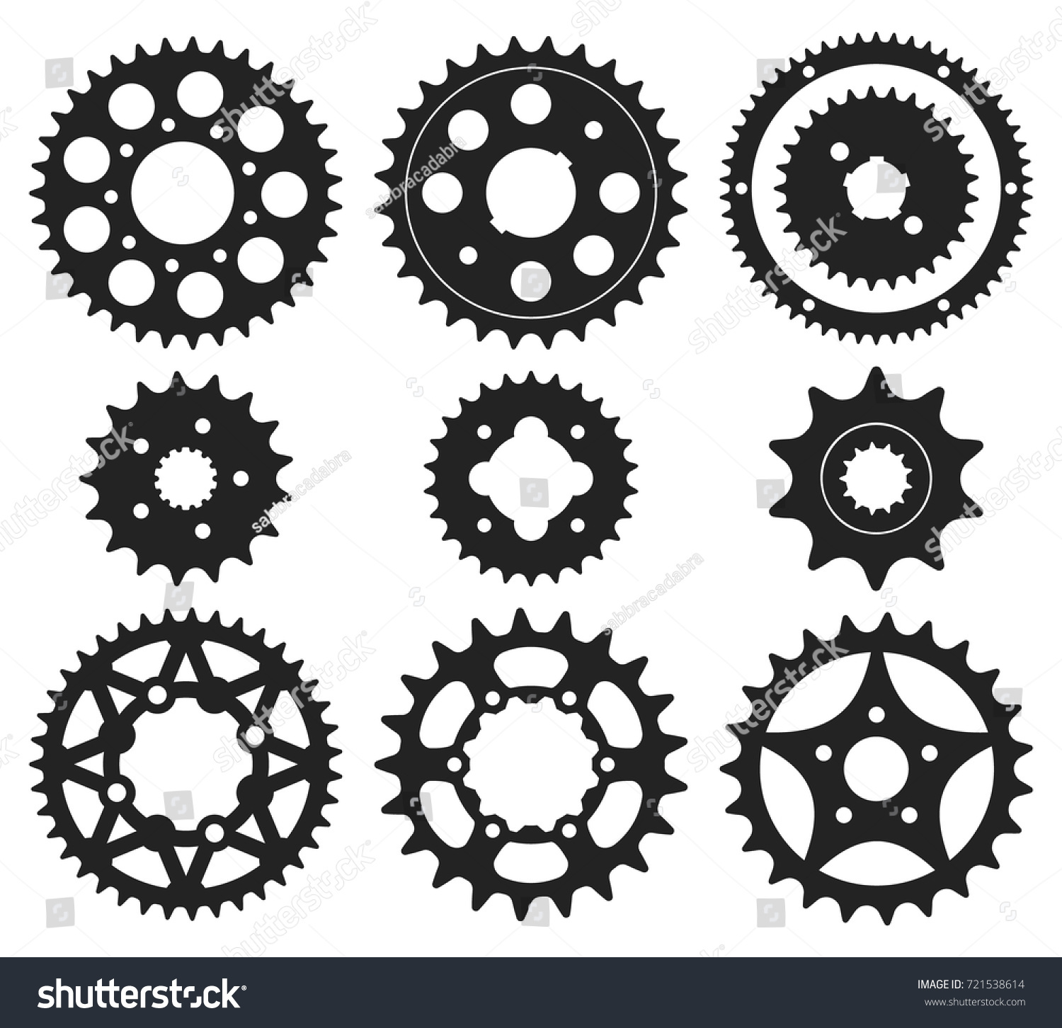 Vector Set Bike Chainrings Rear Sprocket Stock Vector (Royalty Free ...