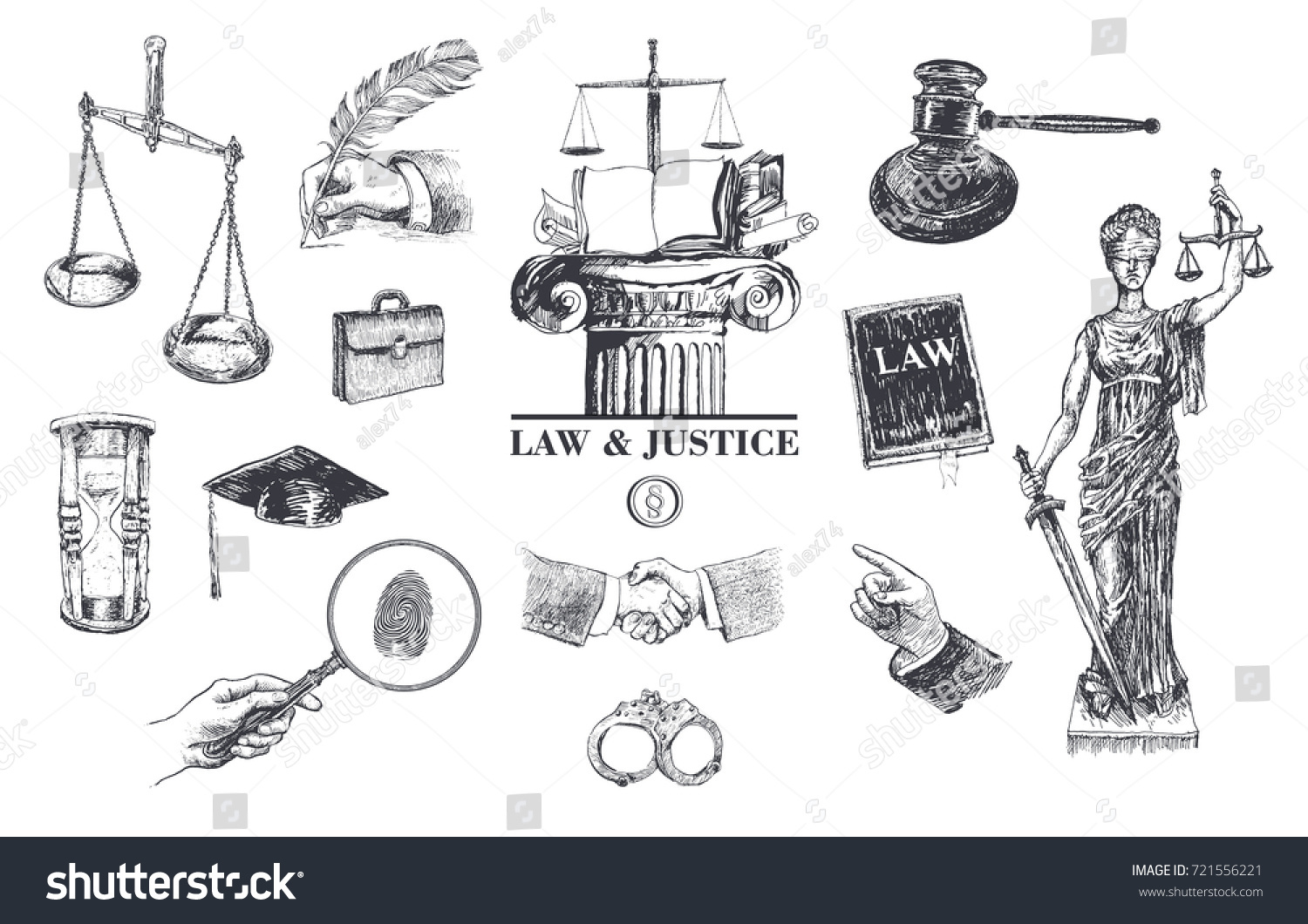 Юридические атрибуты рисунки