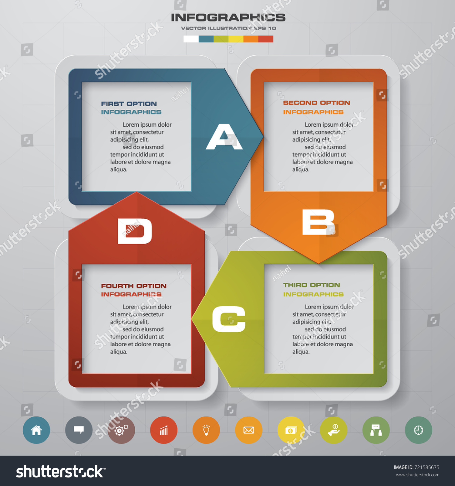 4 Steps Process Simpleeditable Abstract Design Stock Vector (Royalty ...