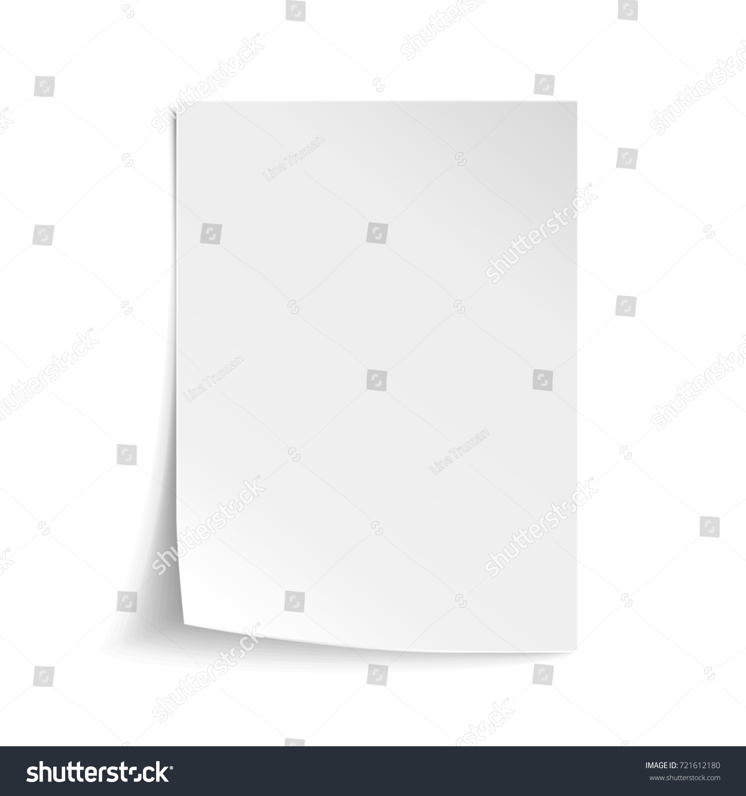 White Sheet Paper Realistic Empty Paper Stock Illustration 721612180 ...